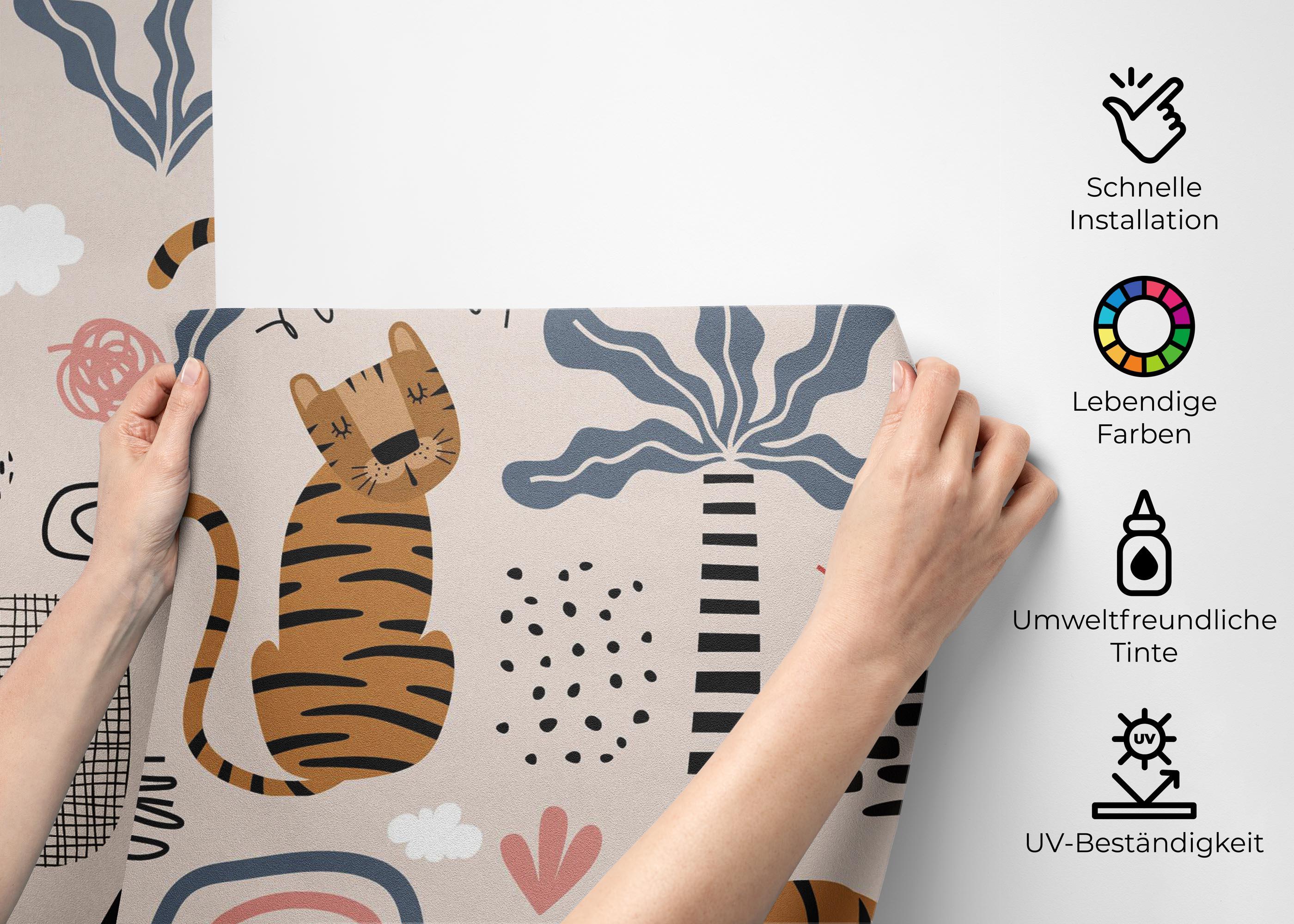 Fototapete Cute Tiger Art mockup 2