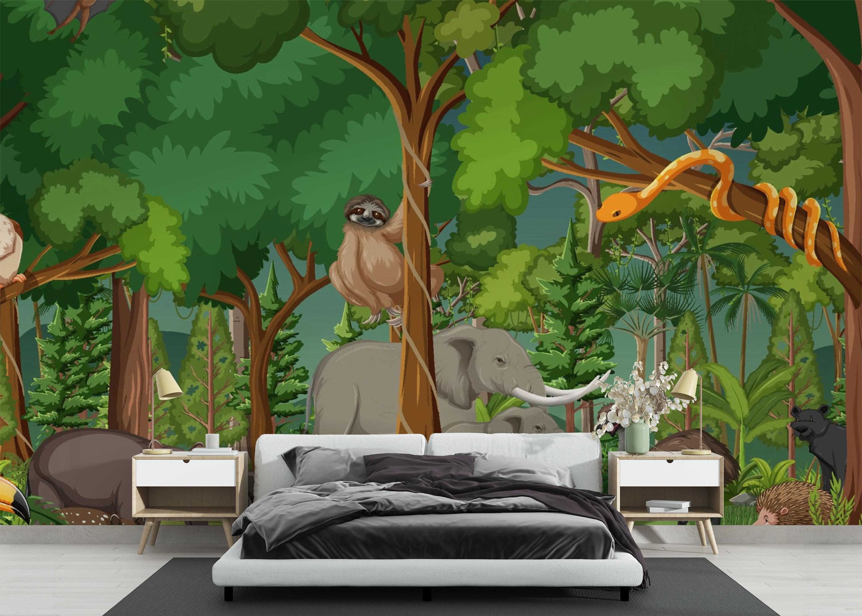 Fototapete Animal Forest Kids mockup 3