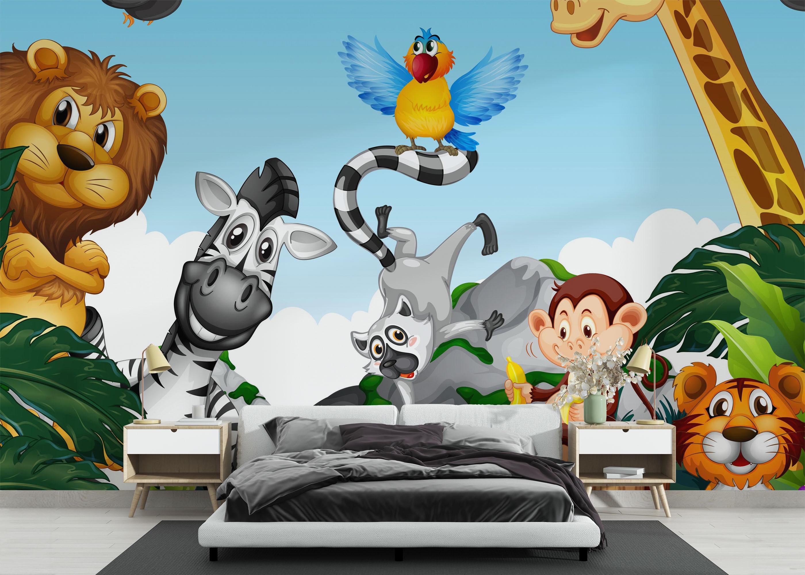 Fototapete Cool Friendly Animals mockup 3