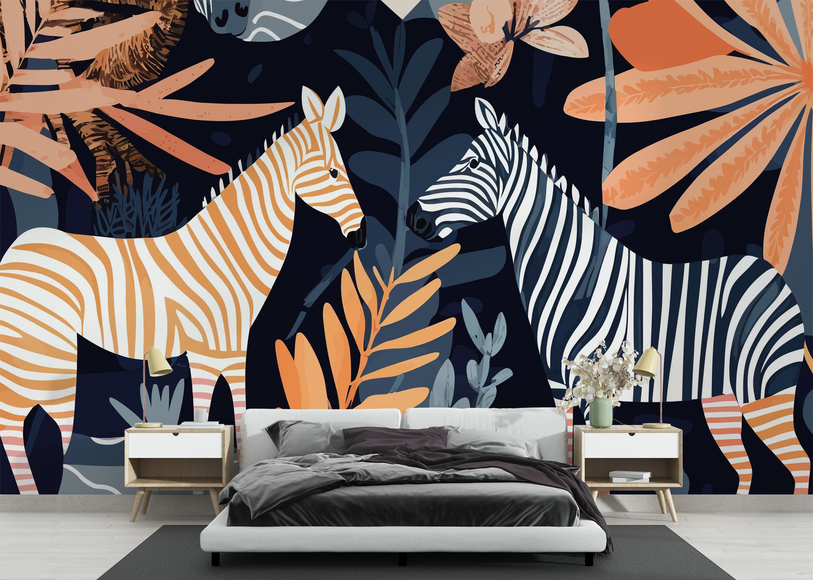 Fototapete Zebra Wall Art mockup 3