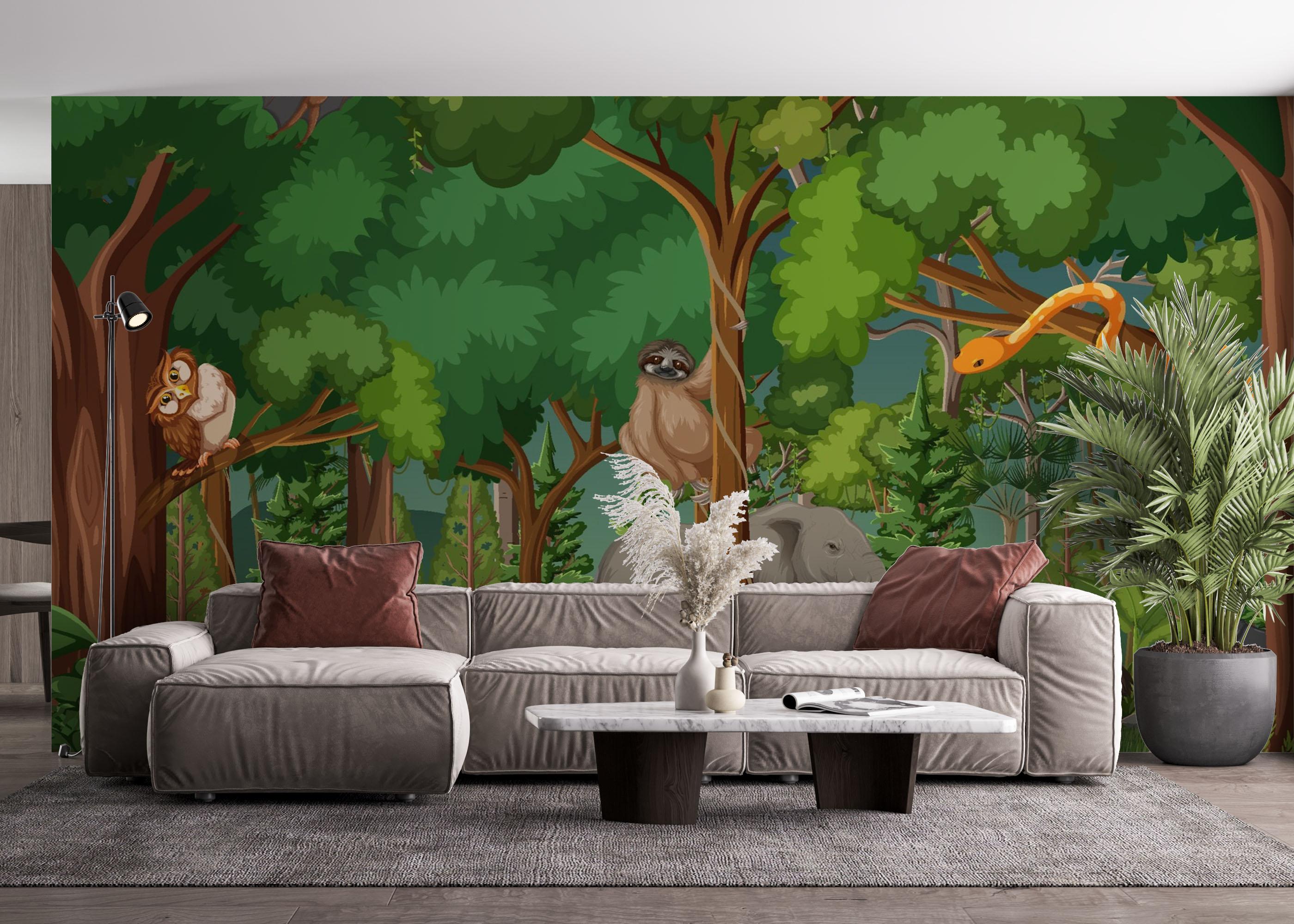 Fototapete Animal Forest Kids mockup 4