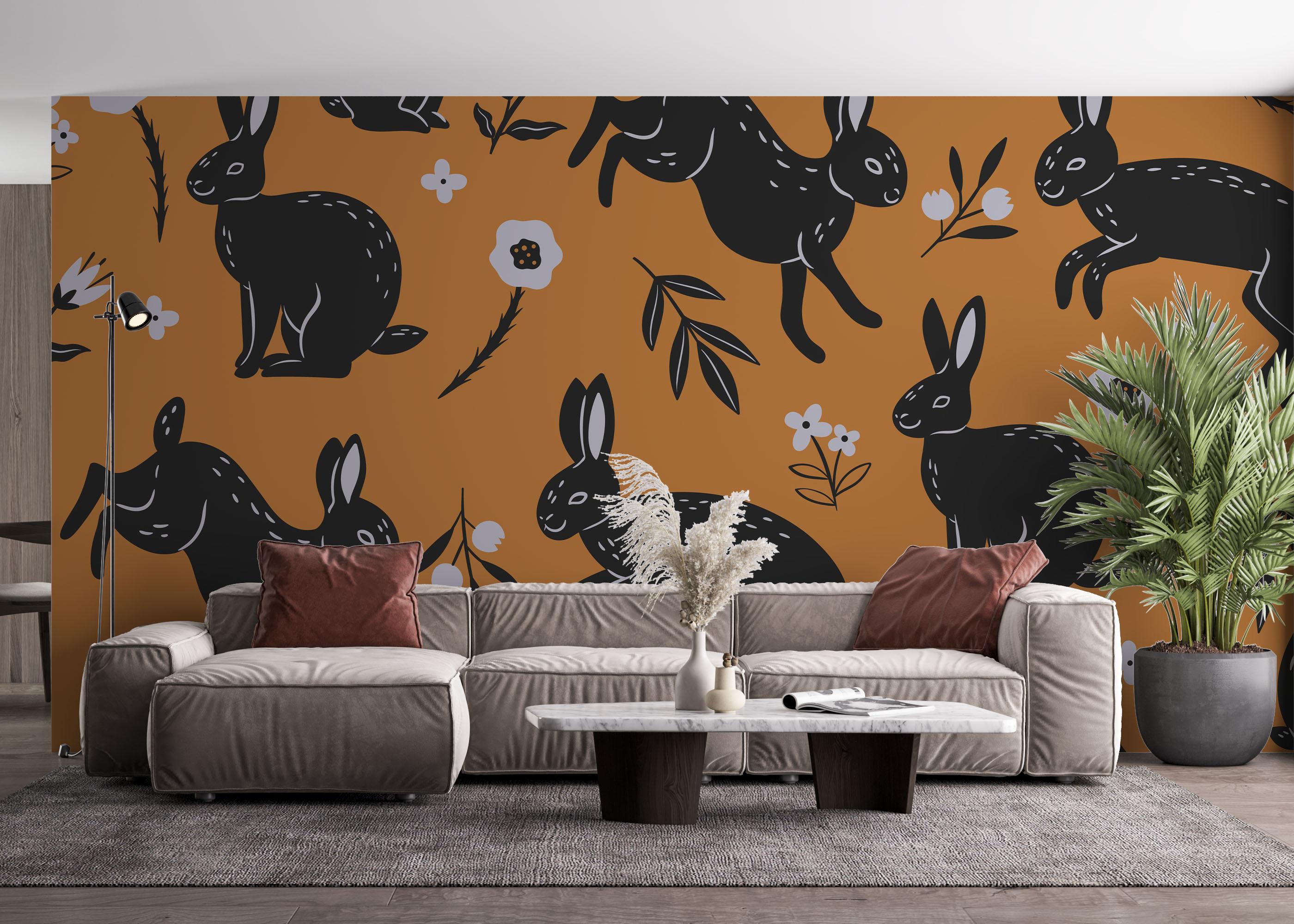 Fototapete Bunny Pattern Art mockup 4