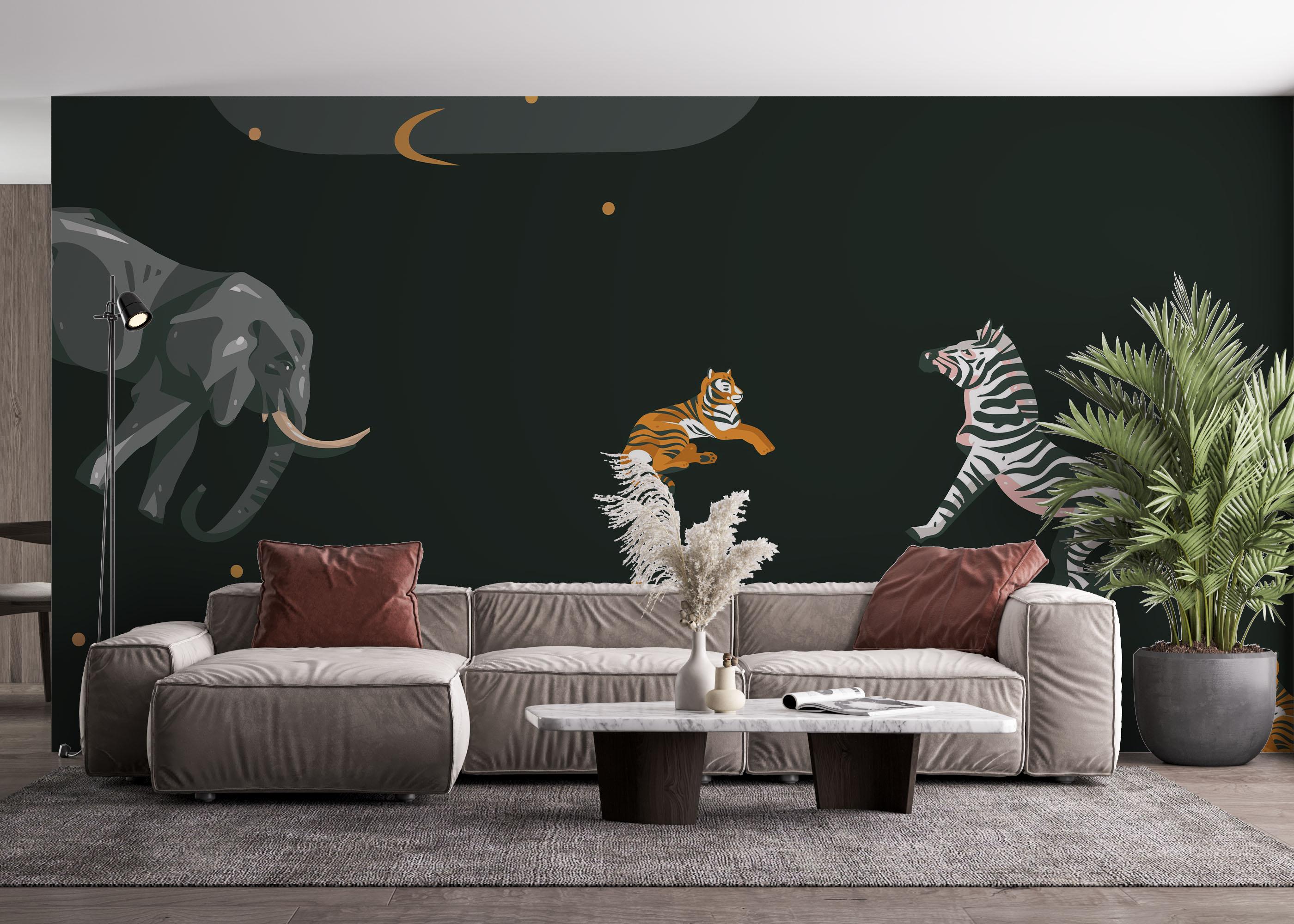 Fototapete Cartoon Animals mockup 4