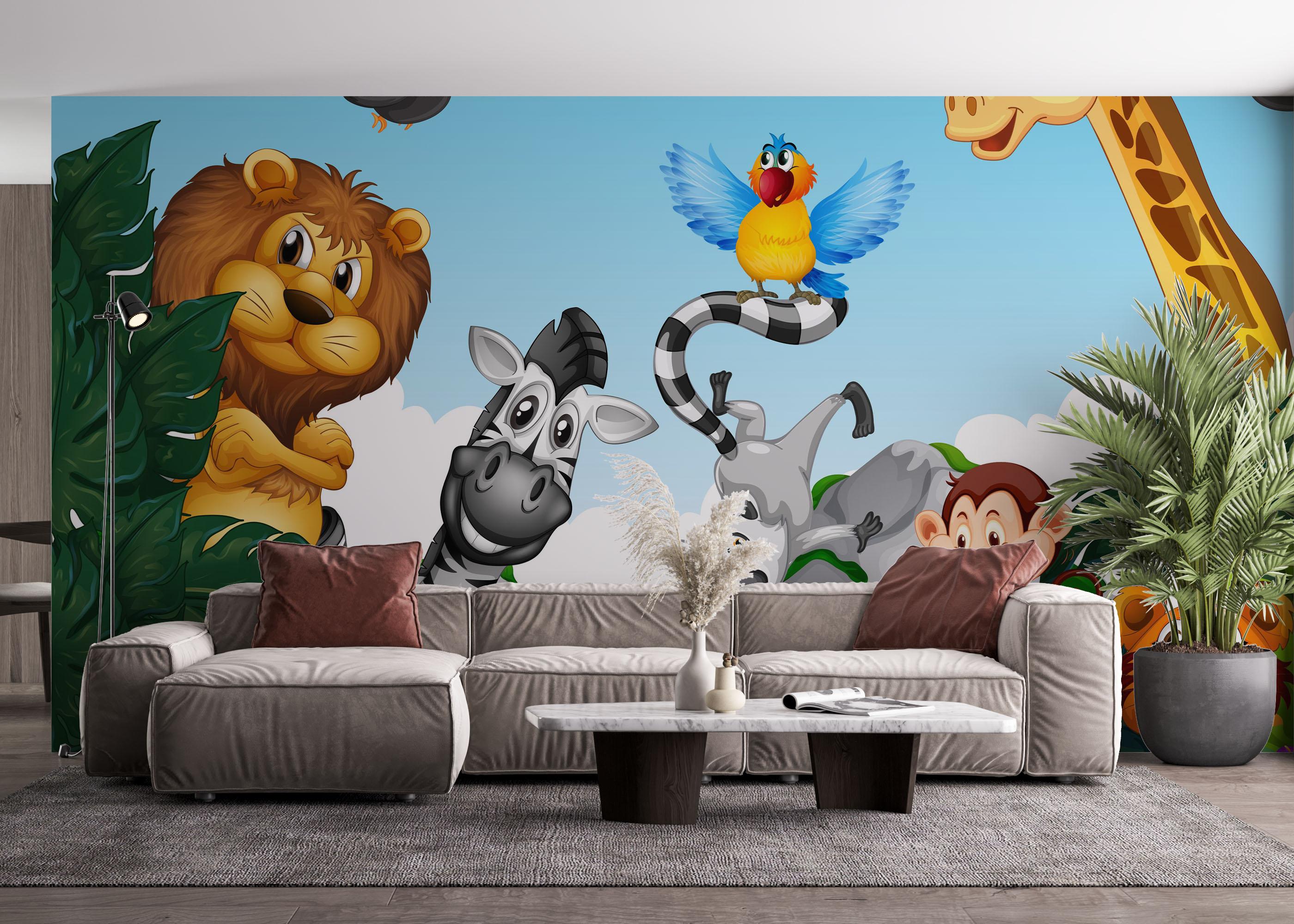 Fototapete Cool Friendly Animals mockup 4