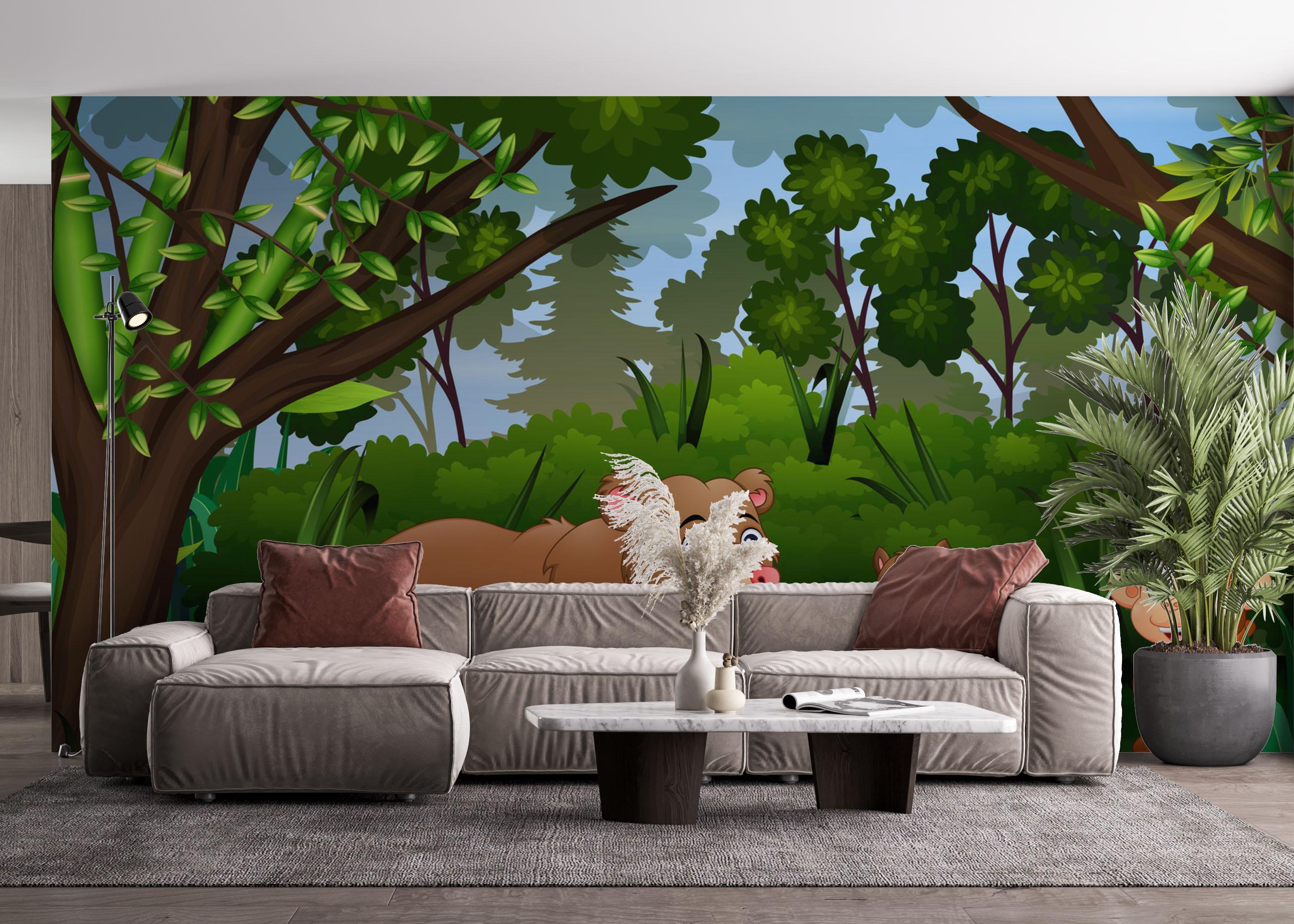 Fototapete Cute Bear Cartoon mockup 4