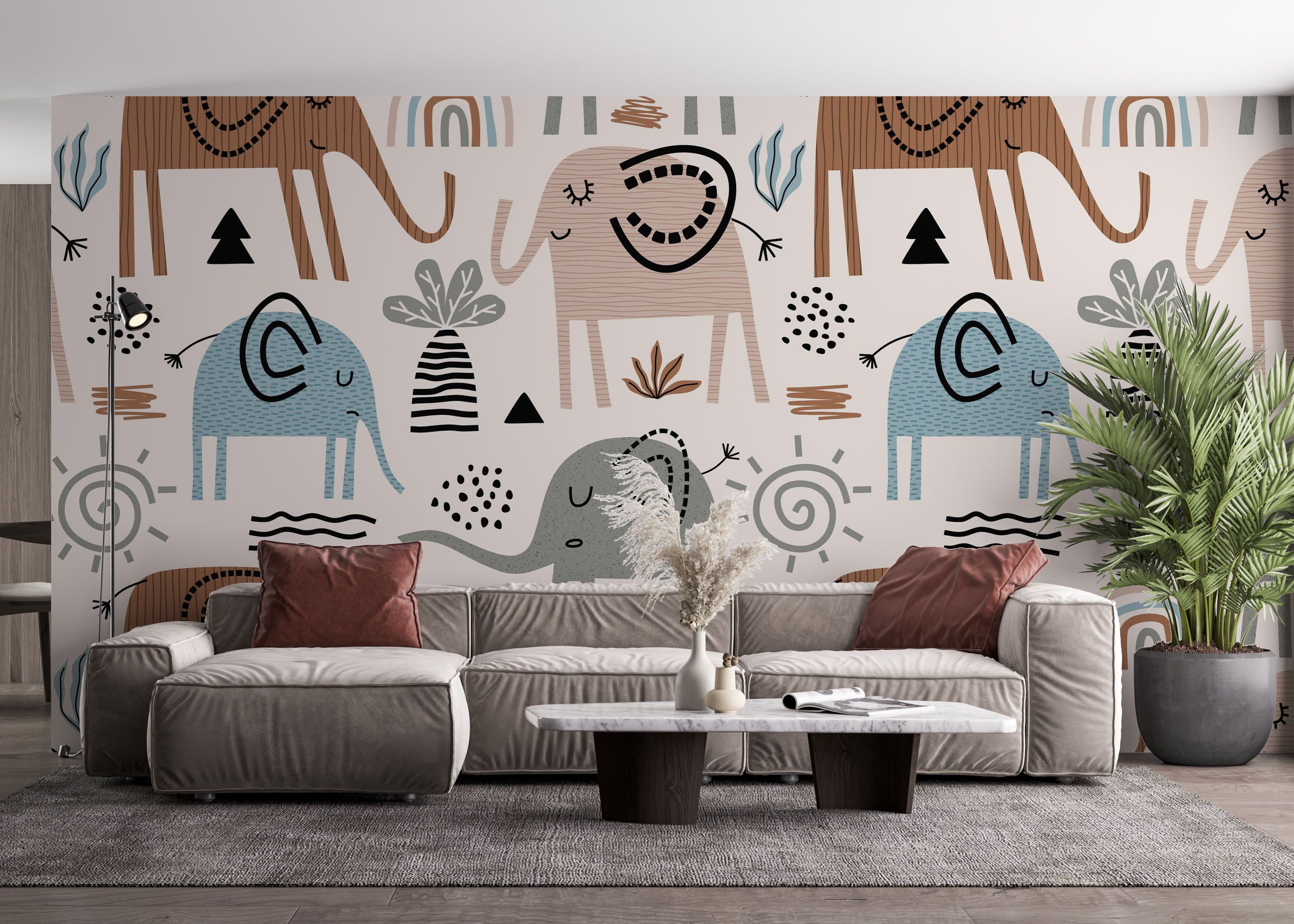 Cute Elephant Pattern mockup 4