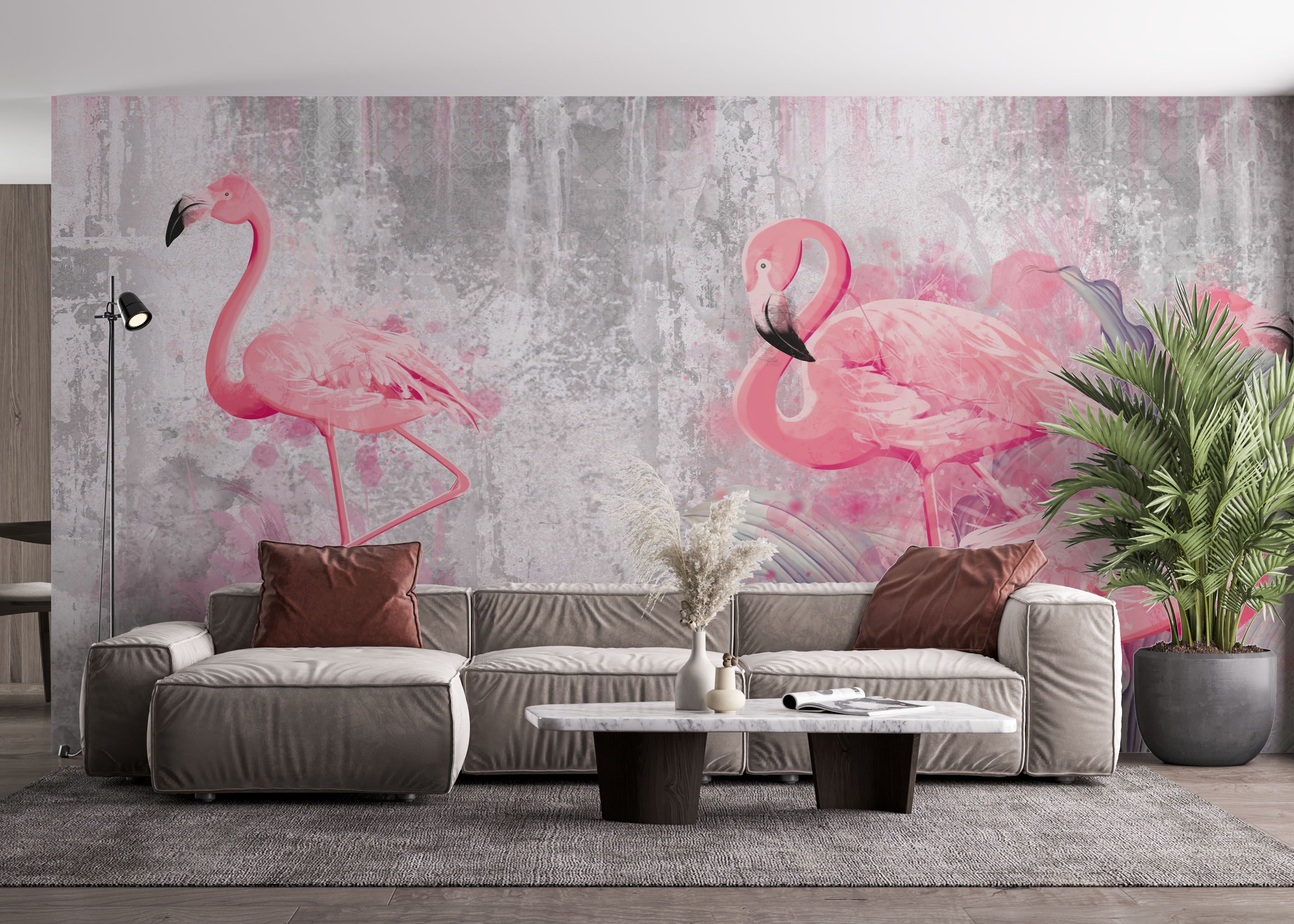 Grungy Flamingo mockup 4