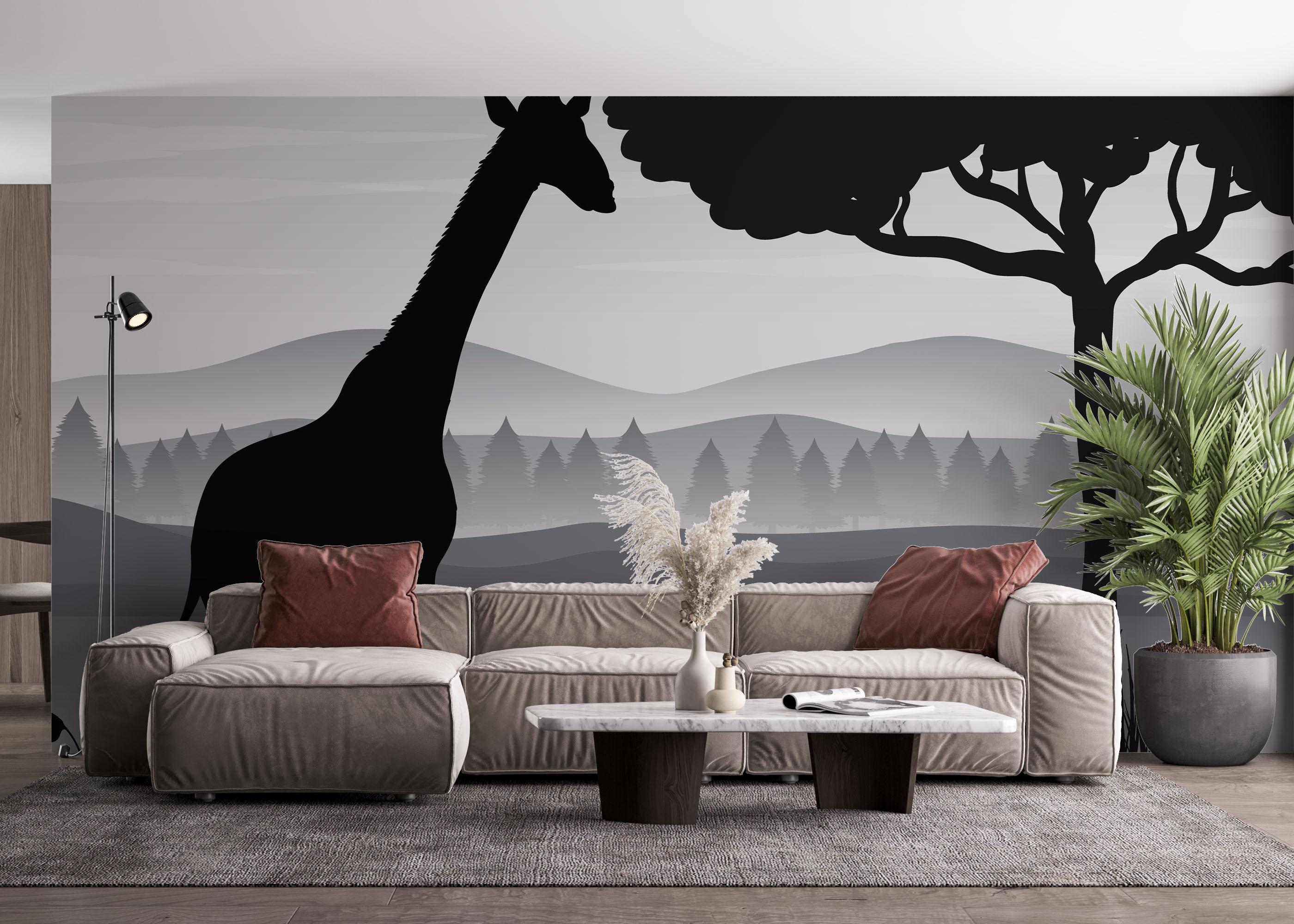 Fototapete Zebra Shilouette Art mockup 4