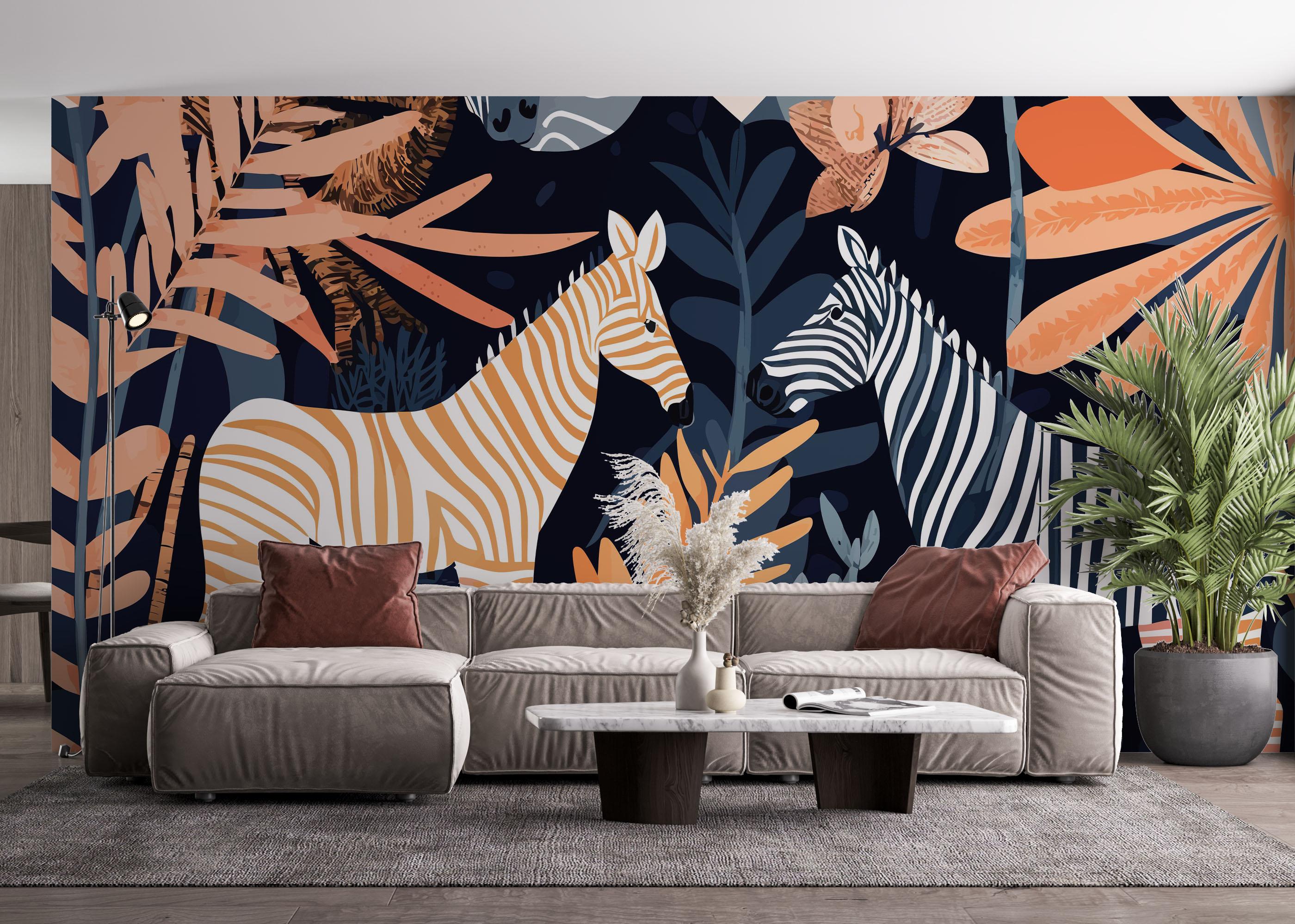 Fototapete Zebra Wall Art mockup 4