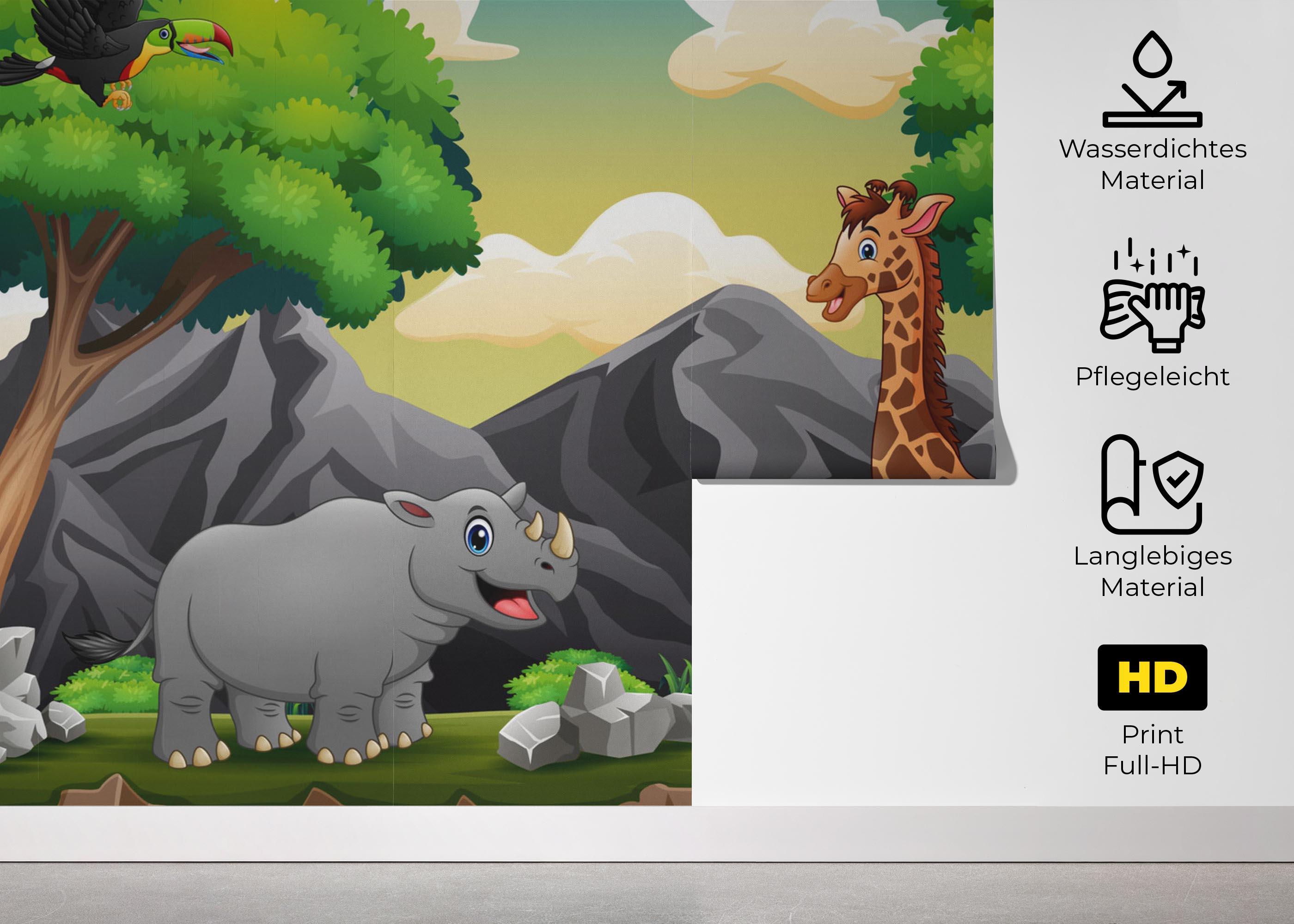 Fototapete Cartoon Zebra mockup 5