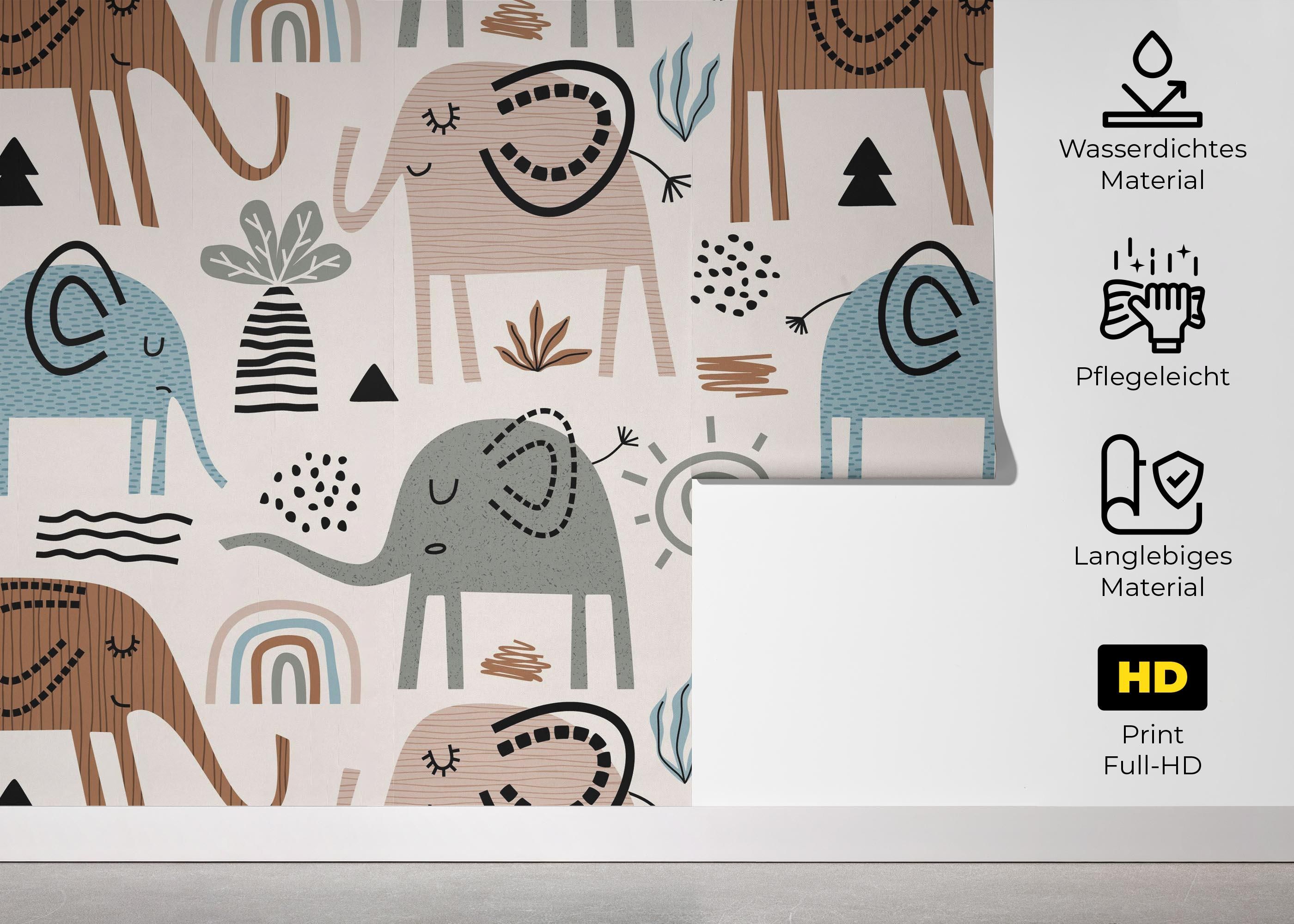 Cute Elephant Pattern mockup 5