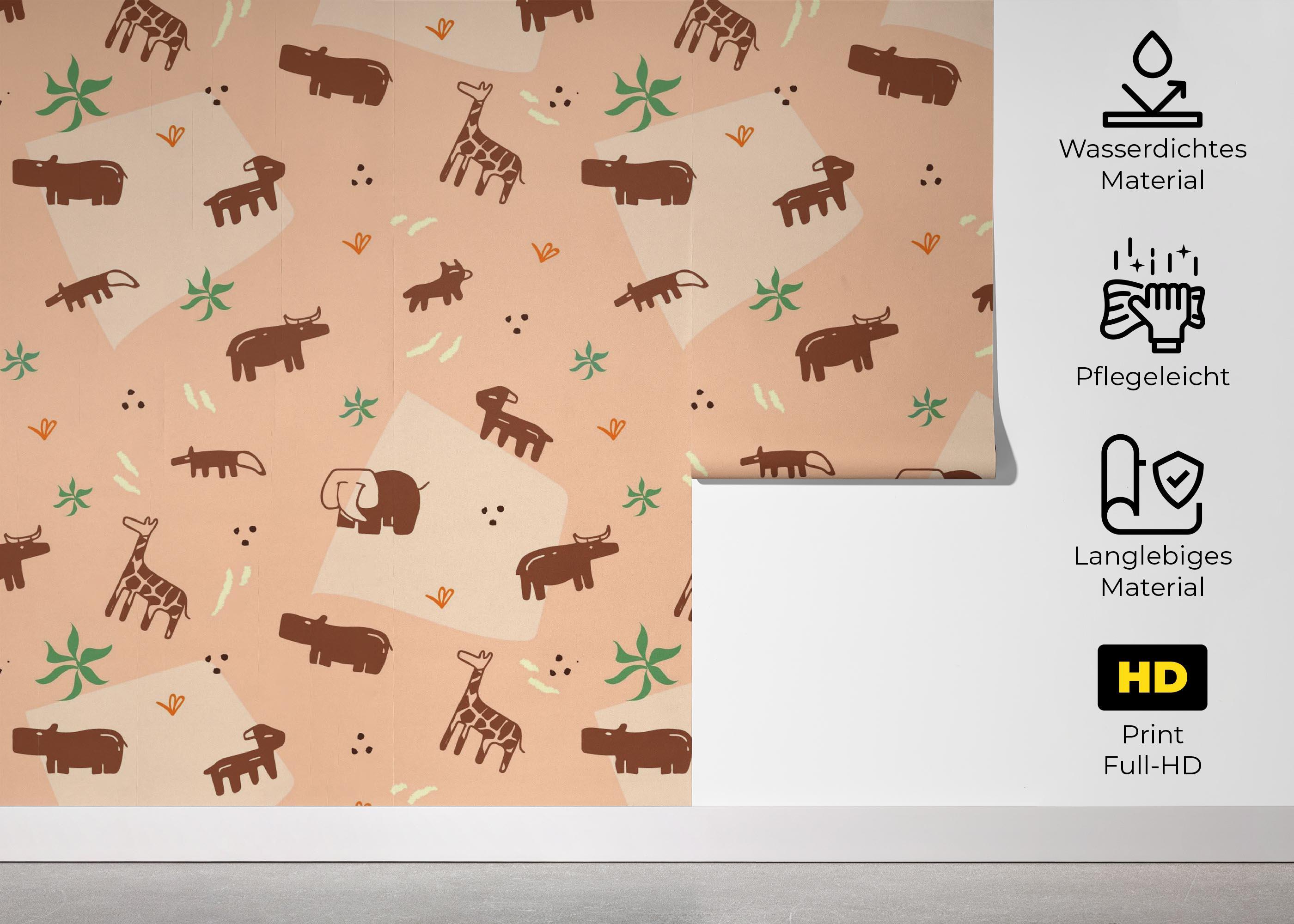 Fototapete Cute Safari Art mockup 5