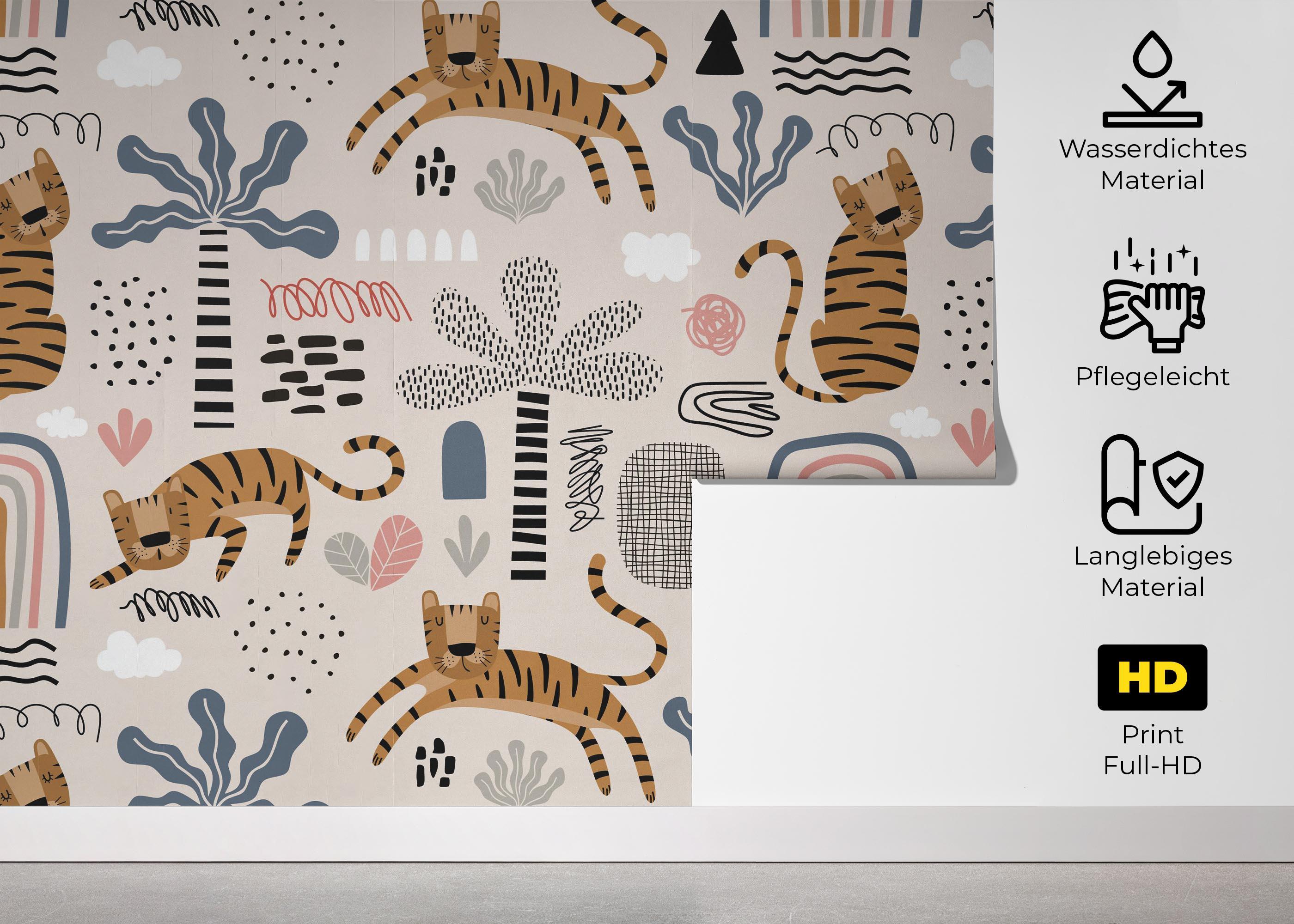 Fototapete Cute Tiger Art mockup 5