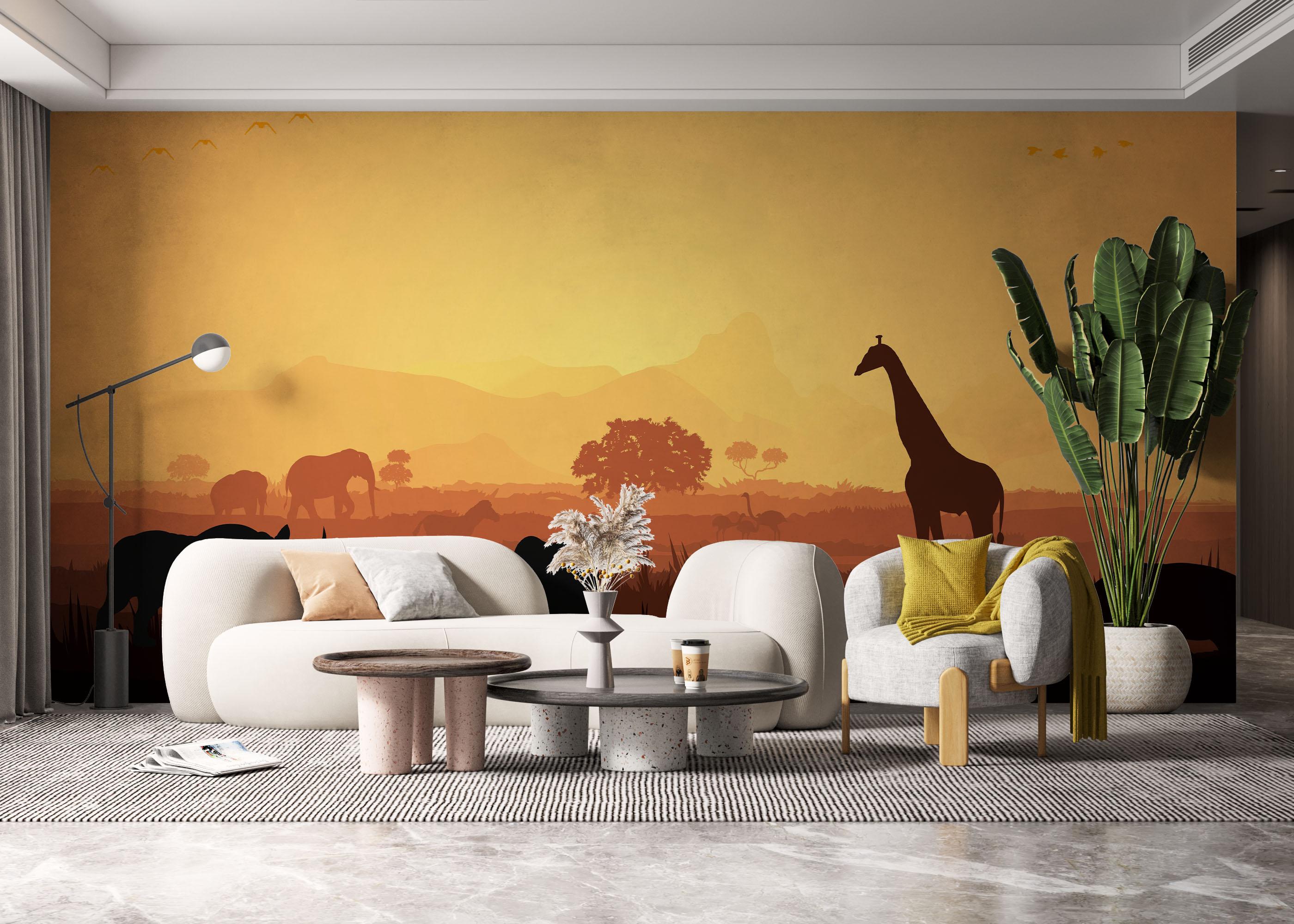 Fototapete Animal Forest Shilouette mockup 6