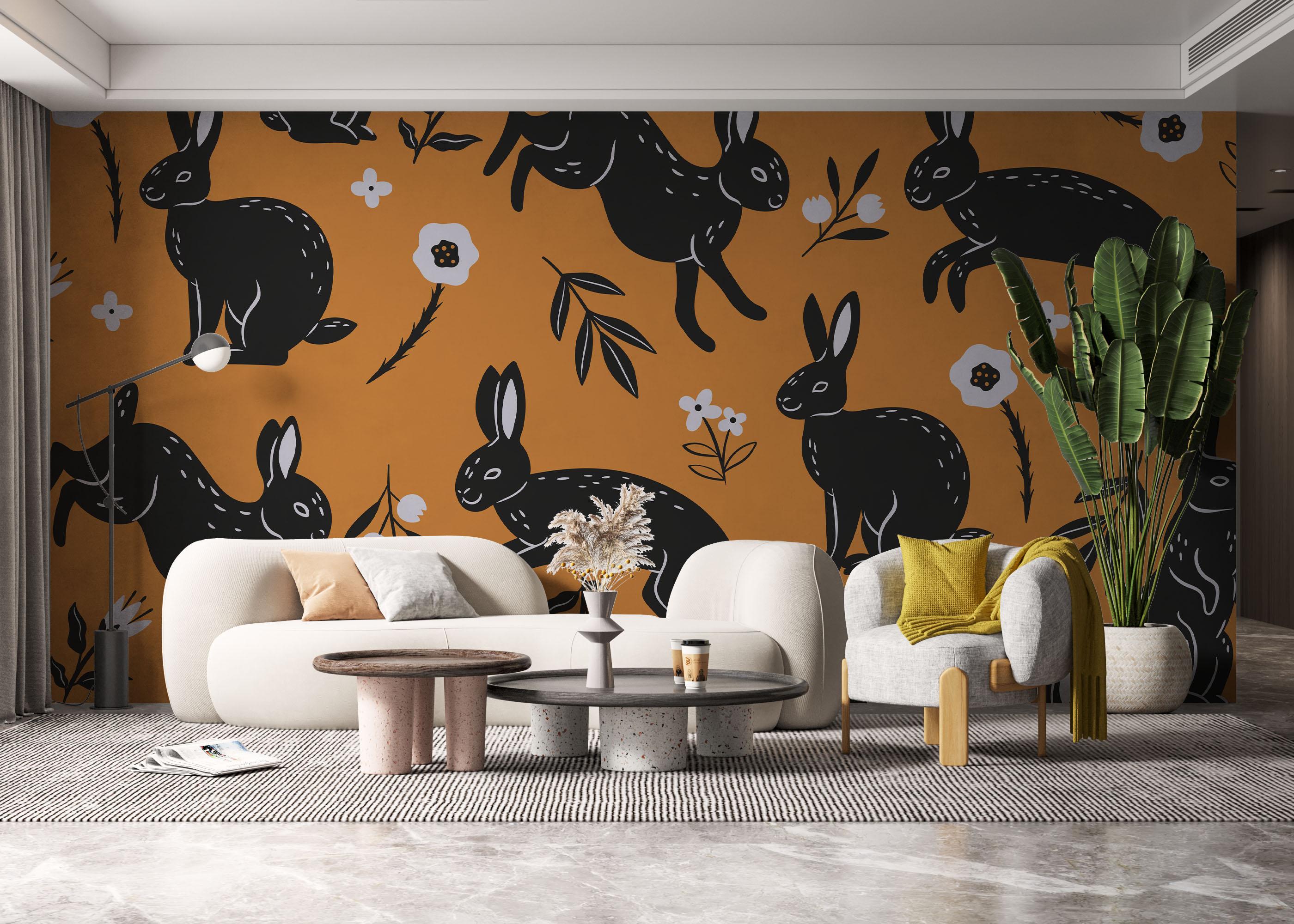 Fototapete Bunny Pattern Art mockup 6