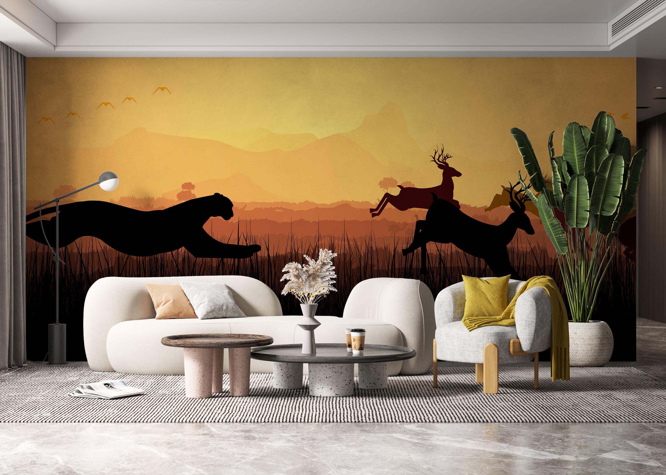Fototapete Cheetah Hunting mockup 6