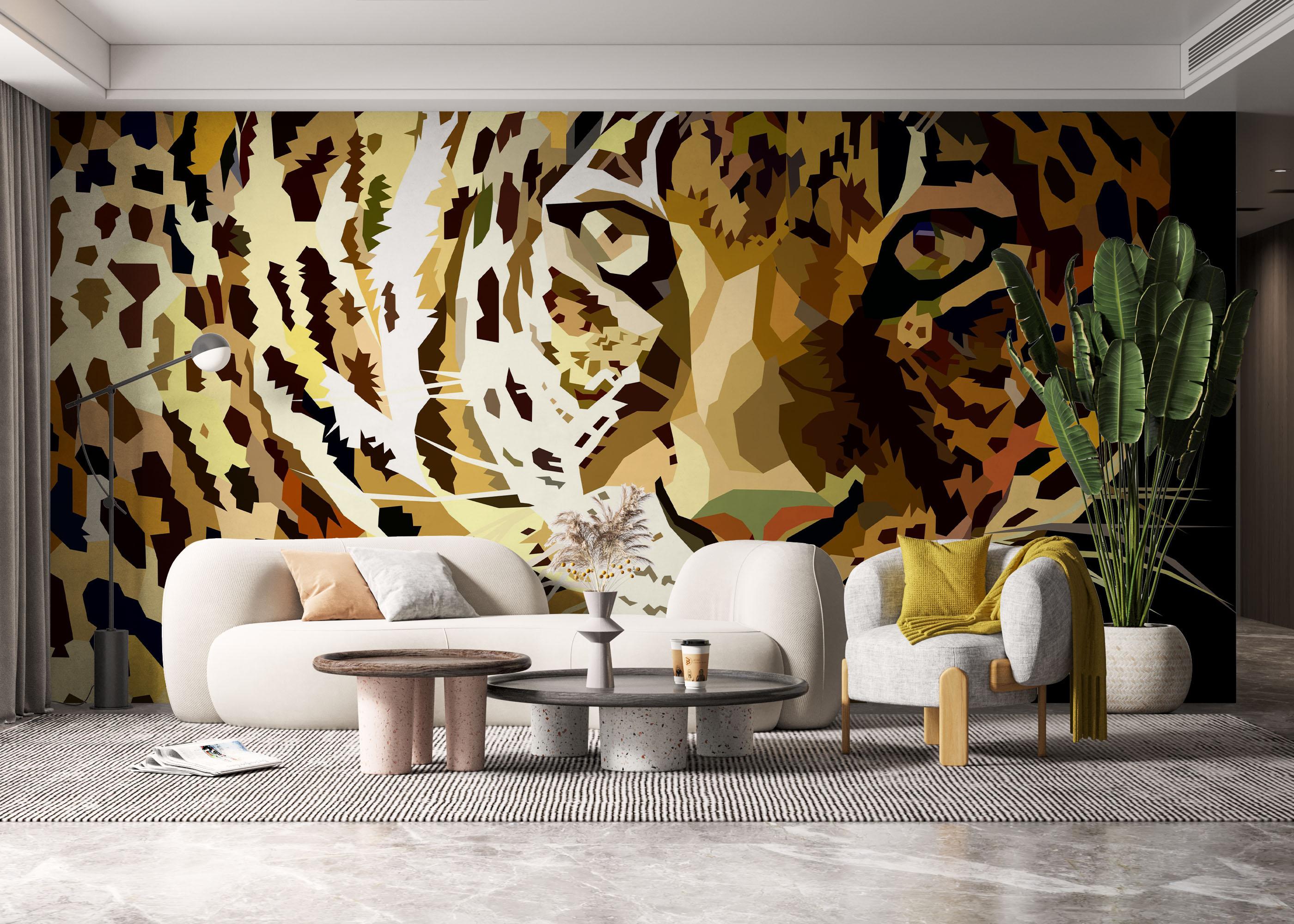 Fototapete Colorful Ceetah Head mockup 6