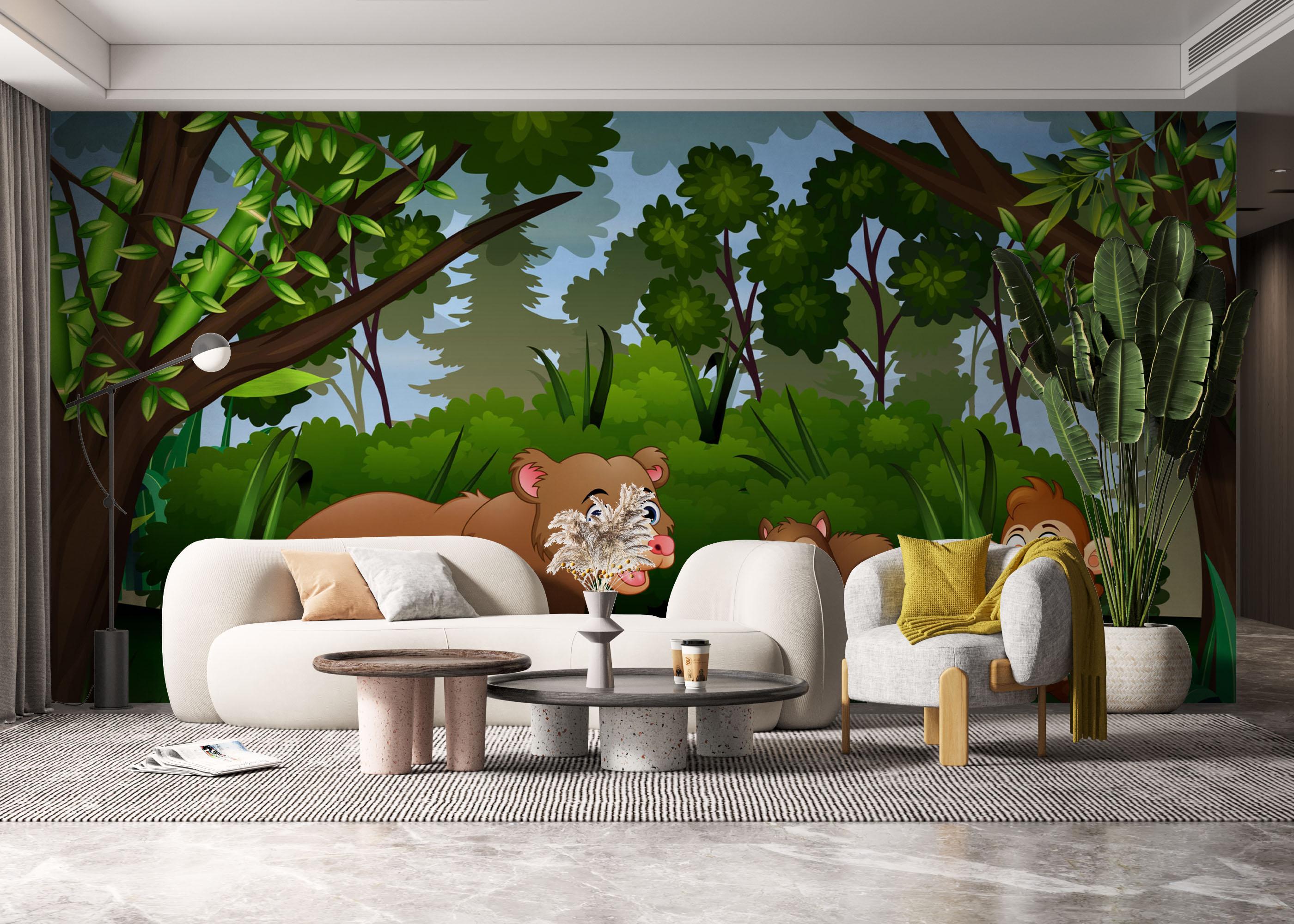 Fototapete Cute Bear Cartoon mockup 6