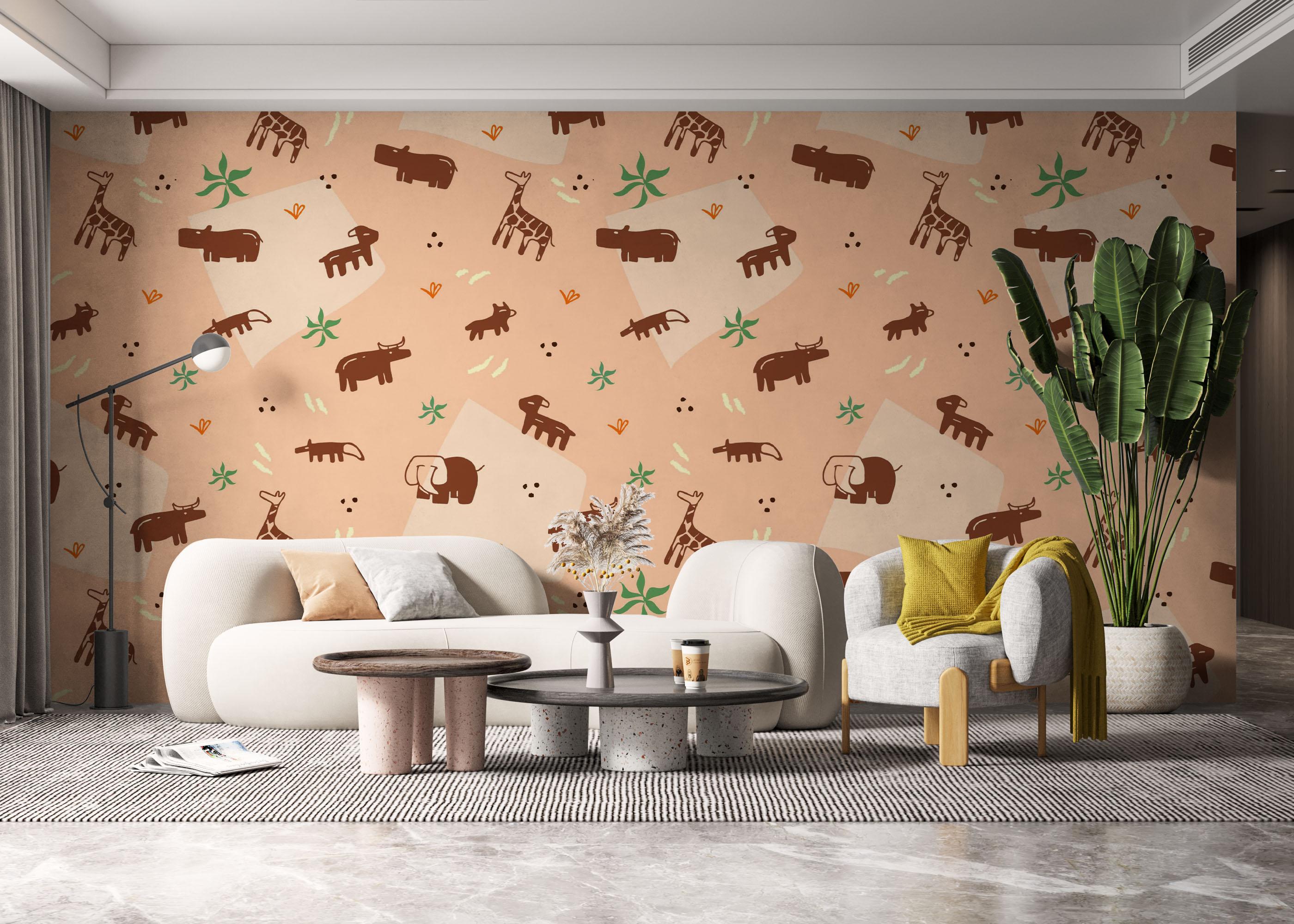 Fototapete Cute Safari Art mockup 6