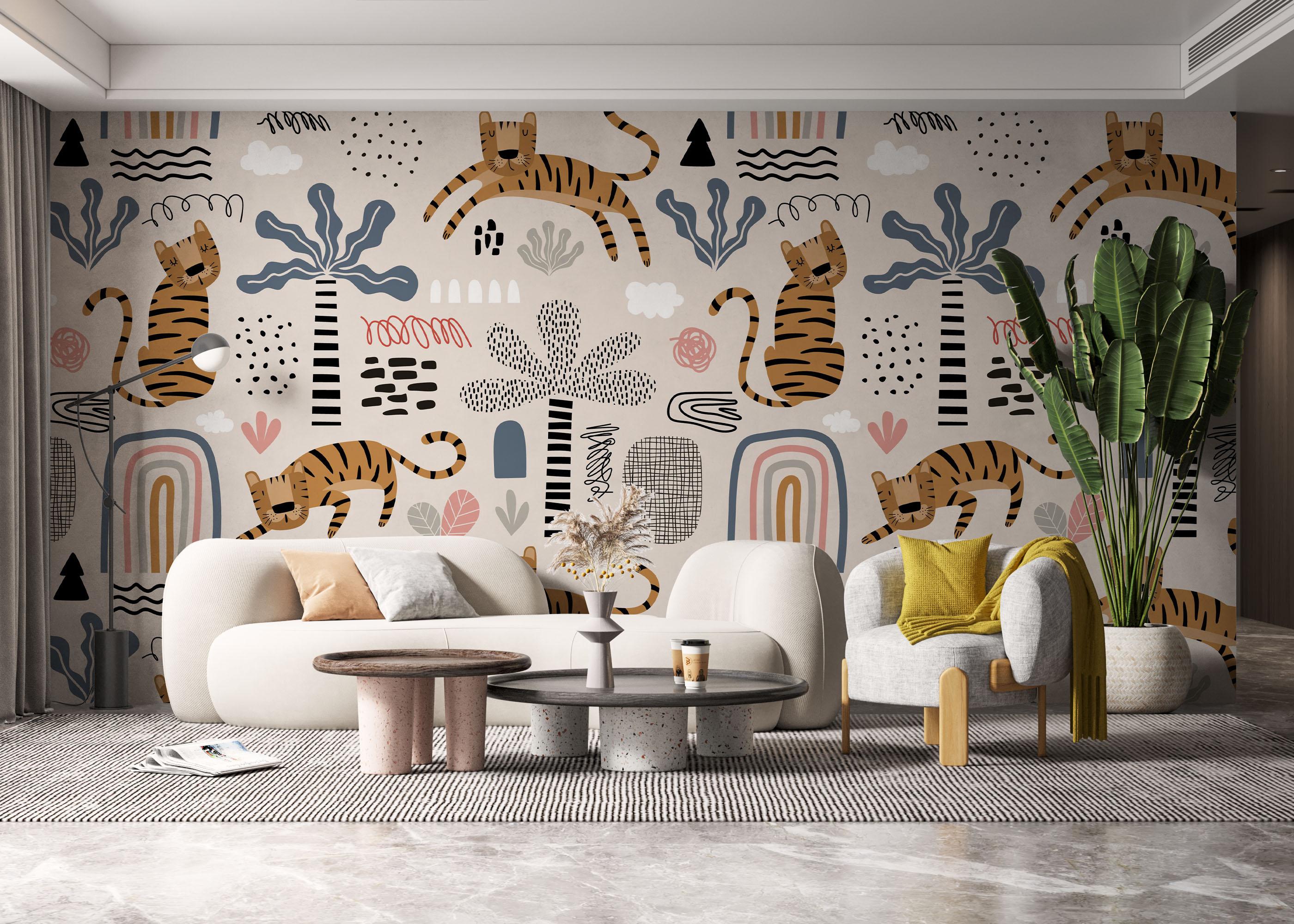 Fototapete Cute Tiger Art mockup 6