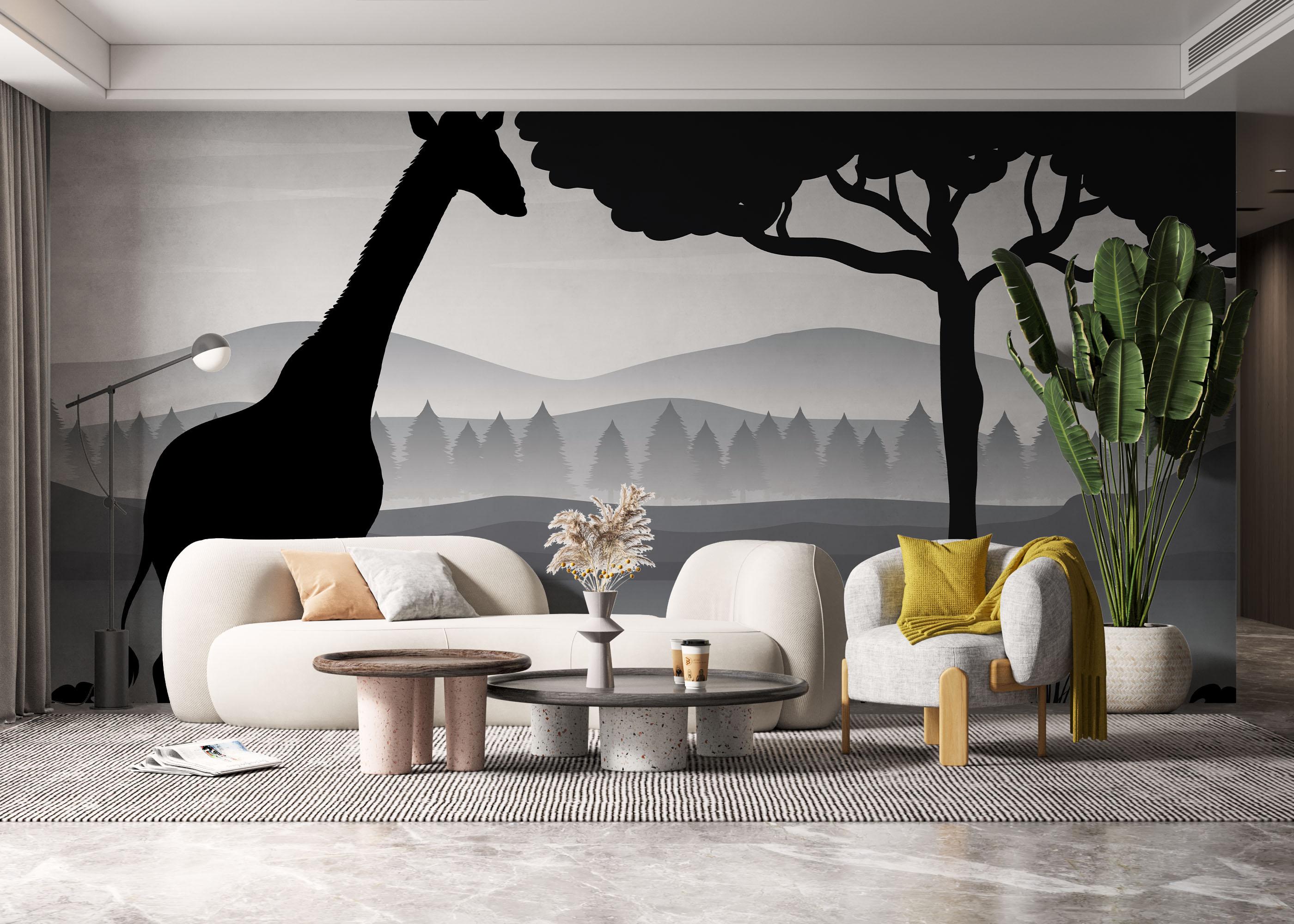 Fototapete Zebra Shilouette Art mockup 6