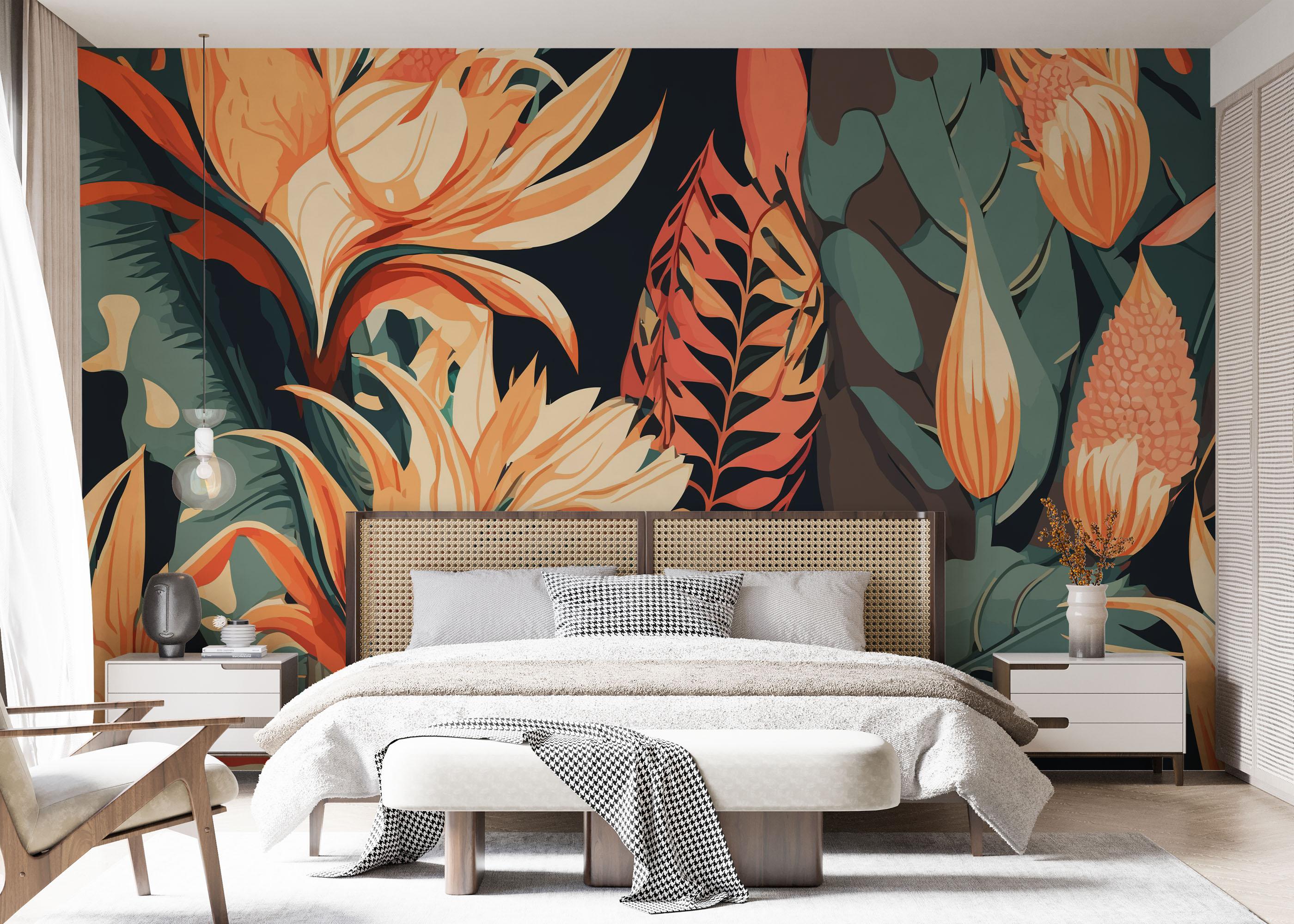 Fototapete Big Orange Plant mockup 7