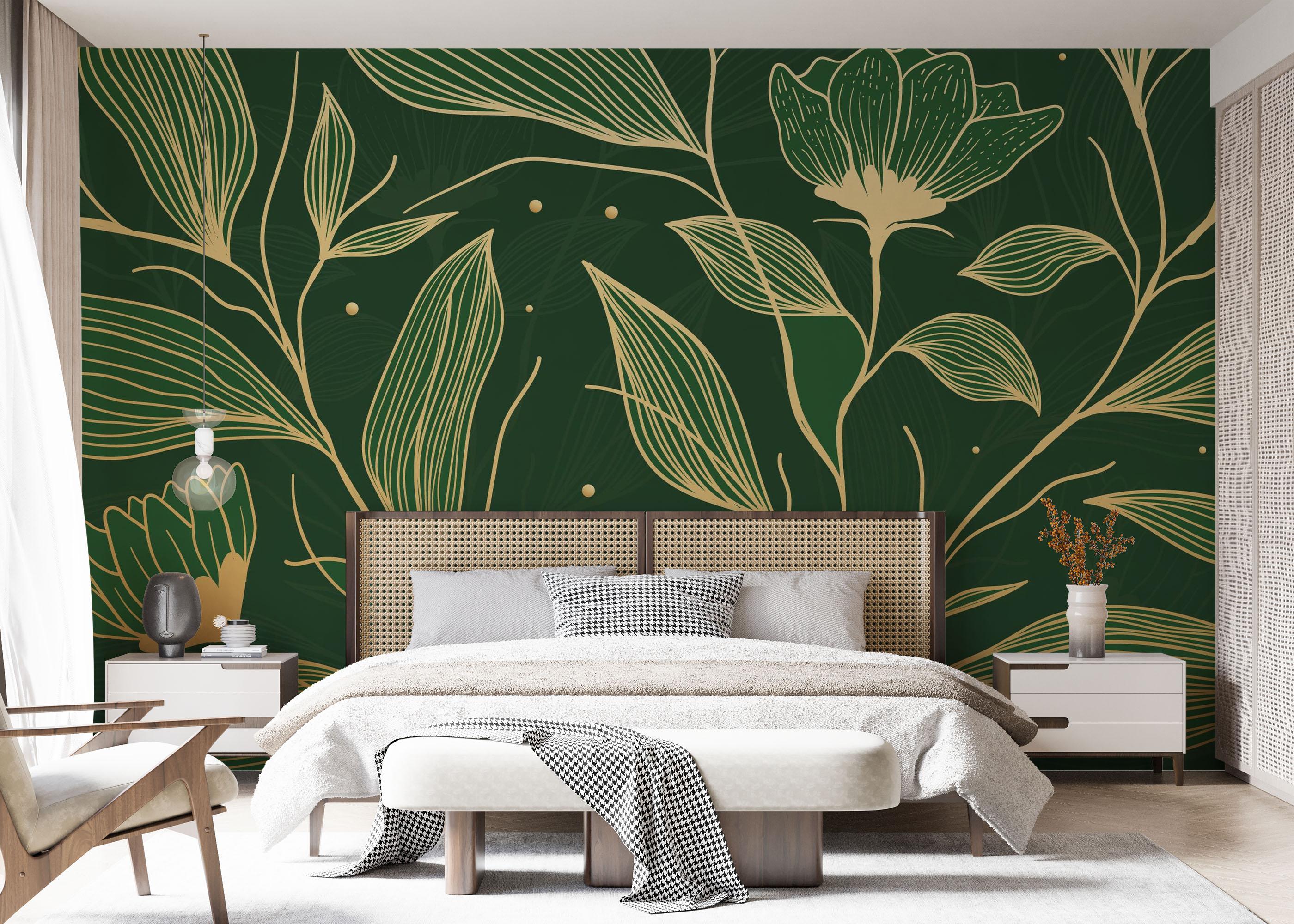 Fototapete Cream Gold Green mockup 7