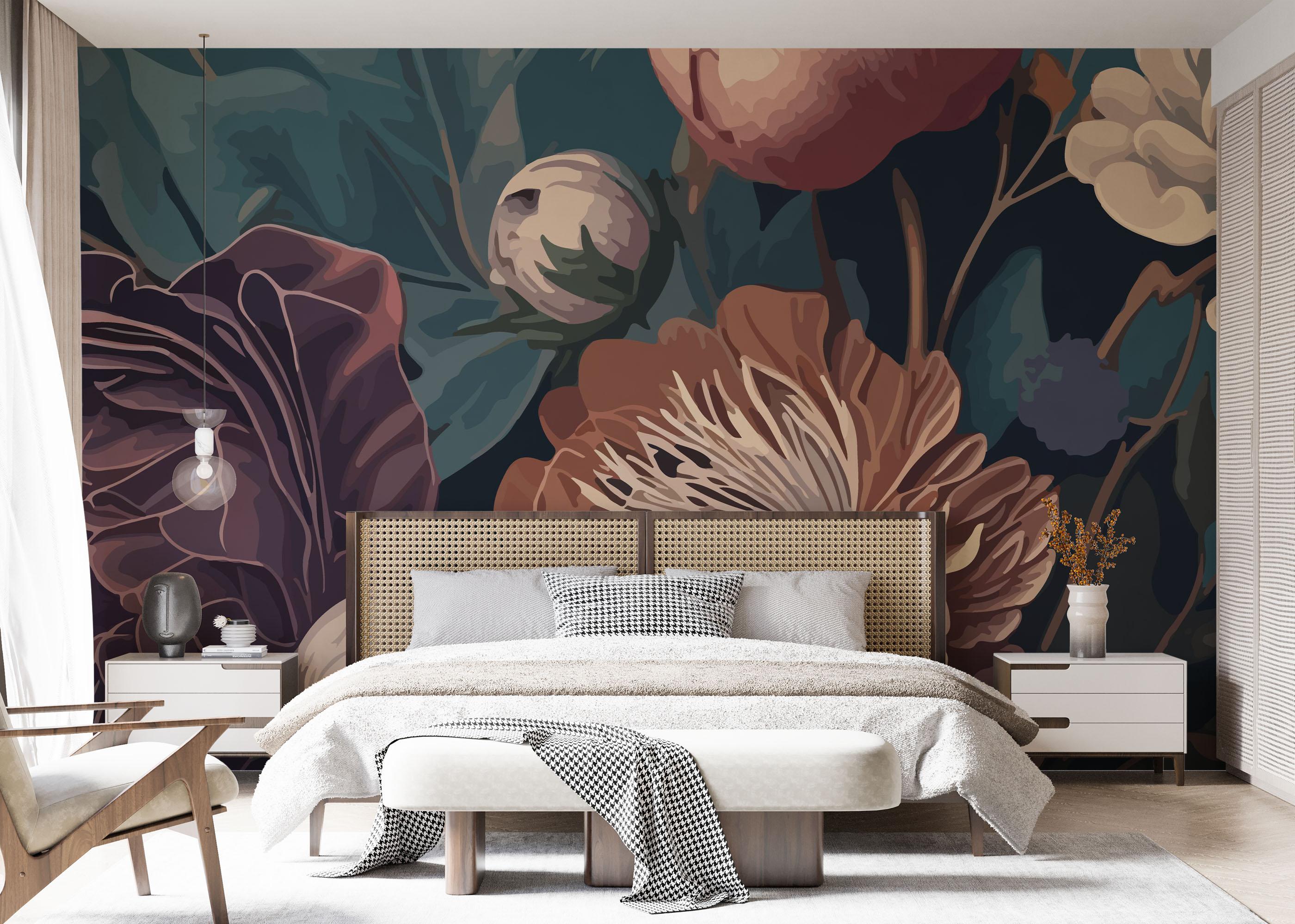 Fototapete Dark Orange Peony mockup 7