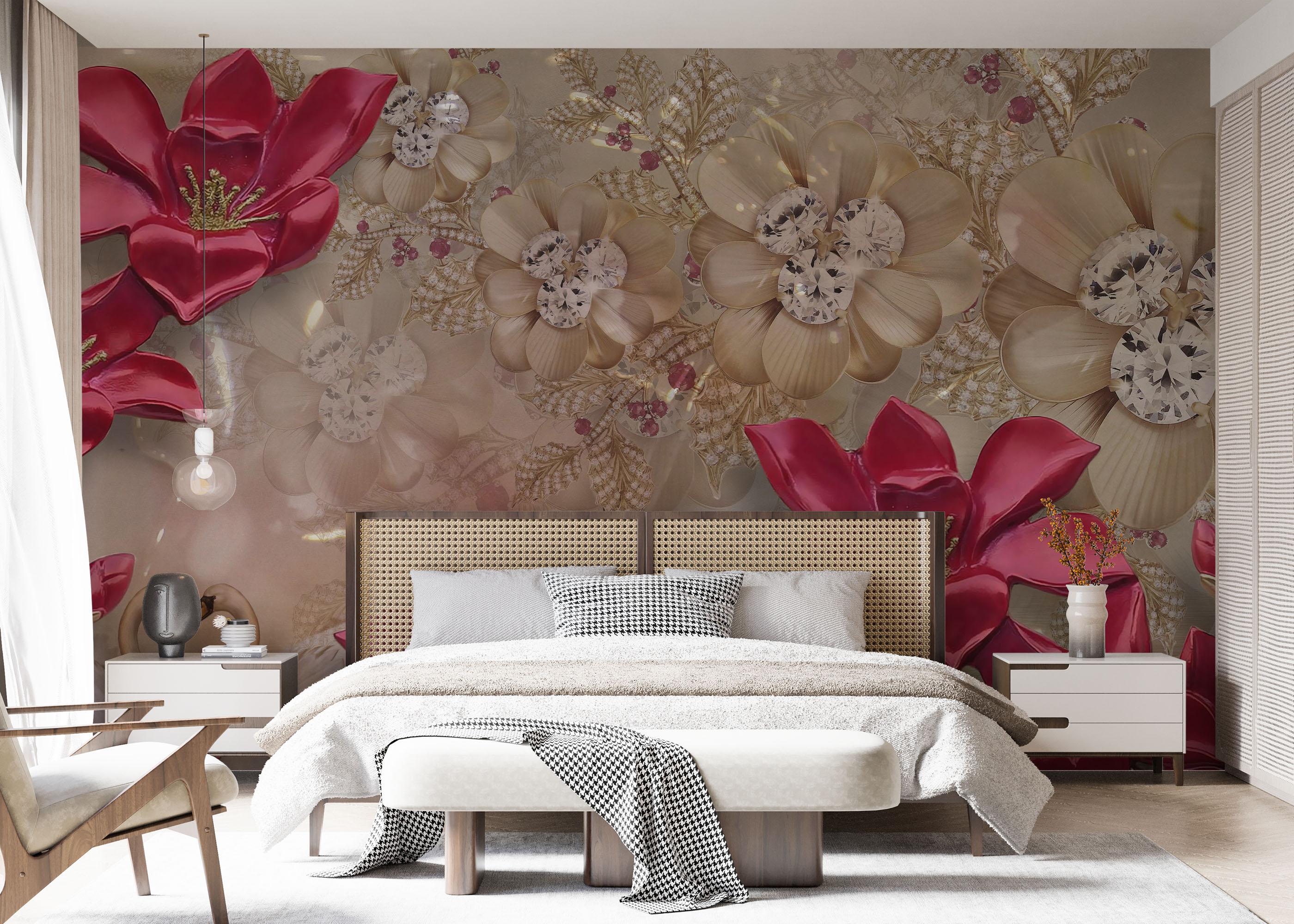 Fototapete Diamond Flowers mockup 7