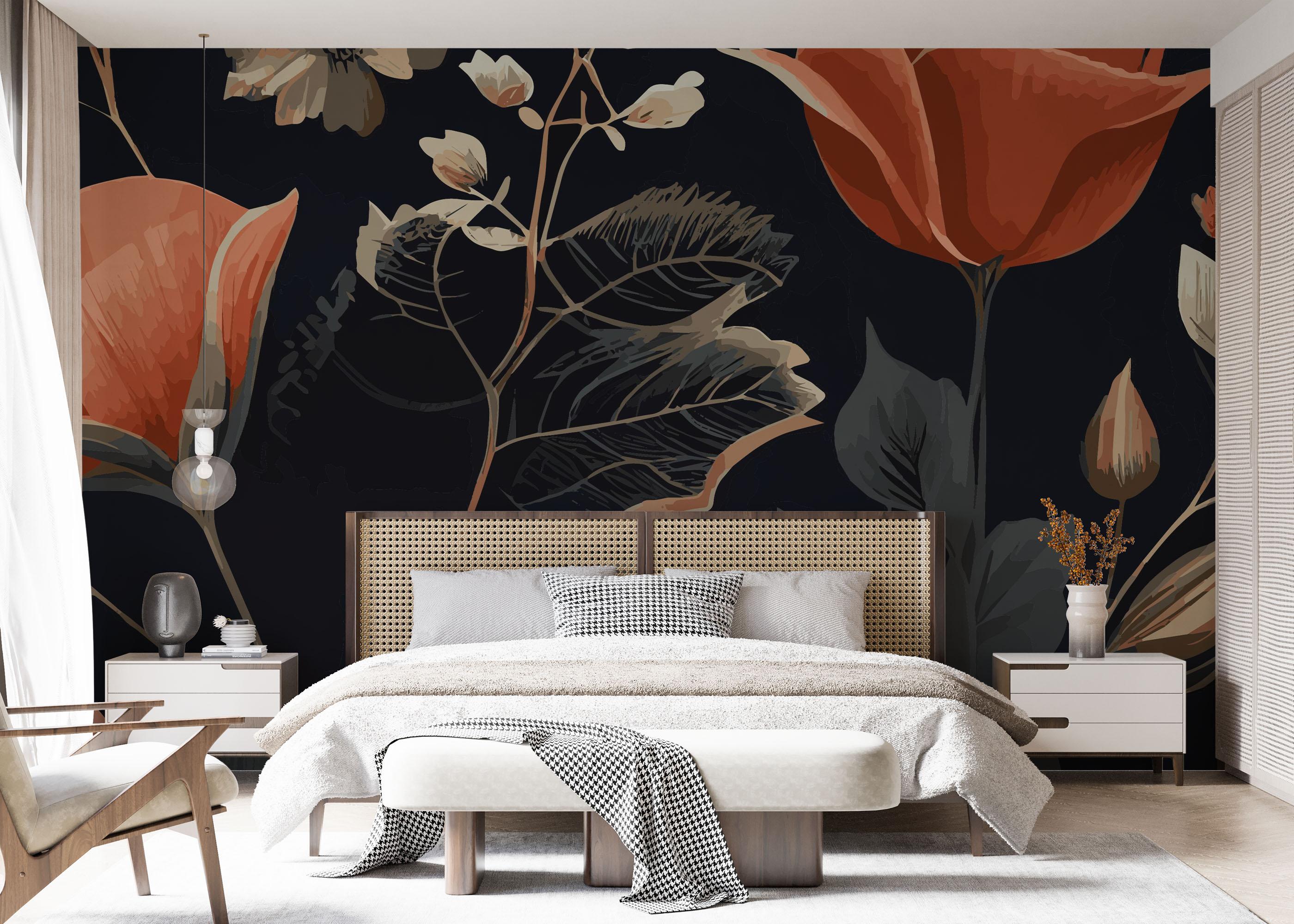 Fototapete Grey Leaf Tulip mockup 7