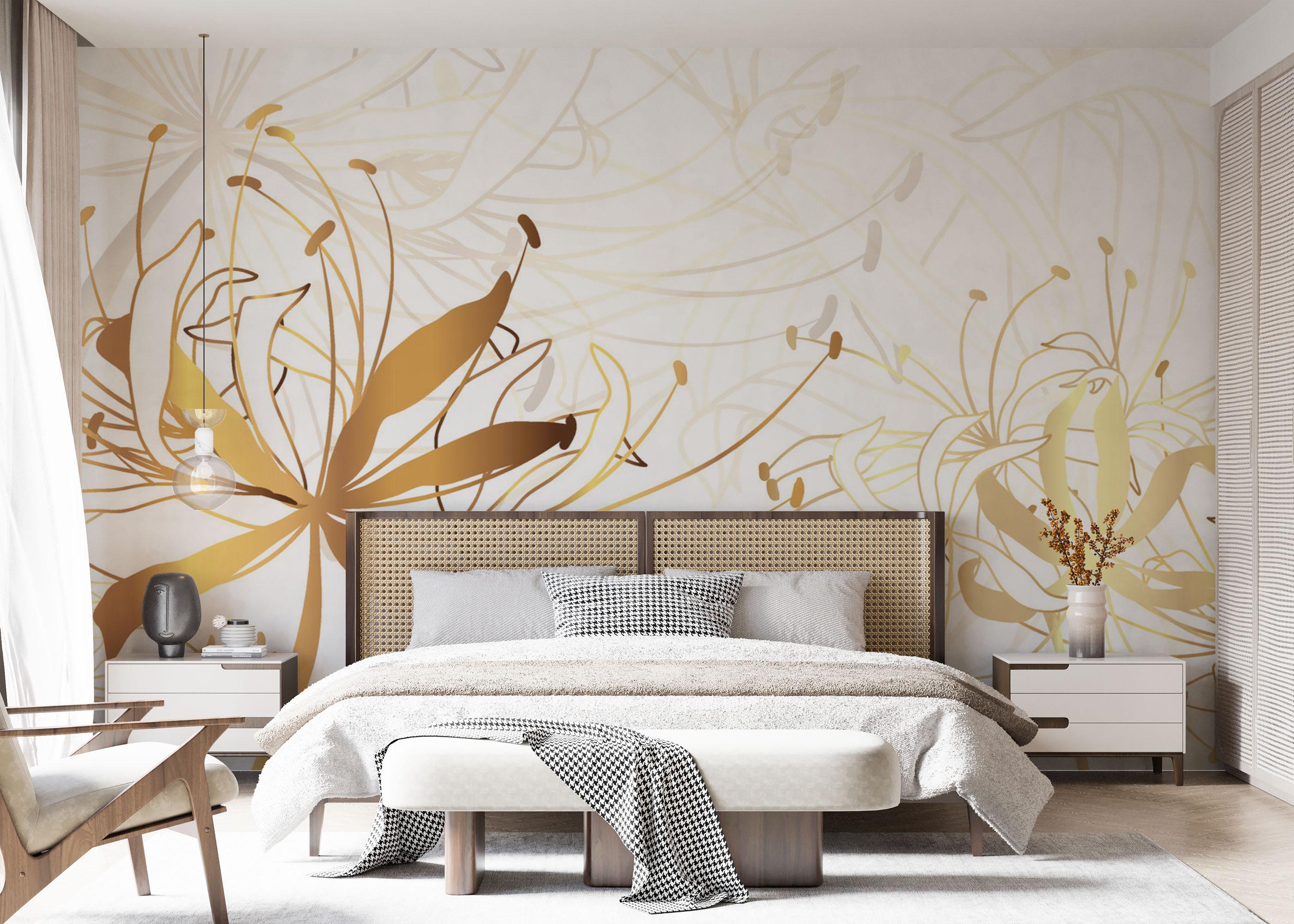 Fototapete Luxury Gold Floral mockup 7