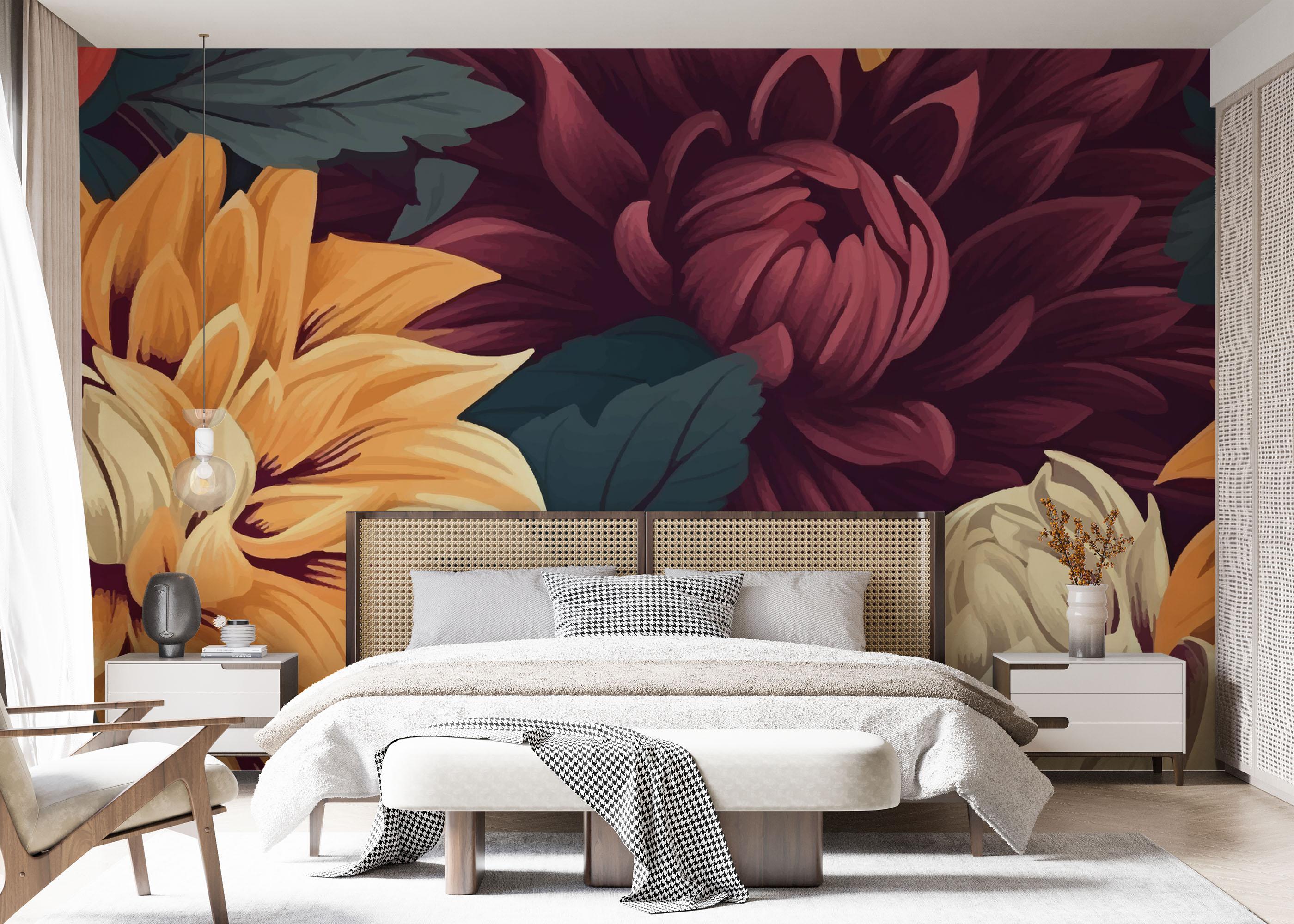 Fototapete Yellow Cream Flower mockup 7