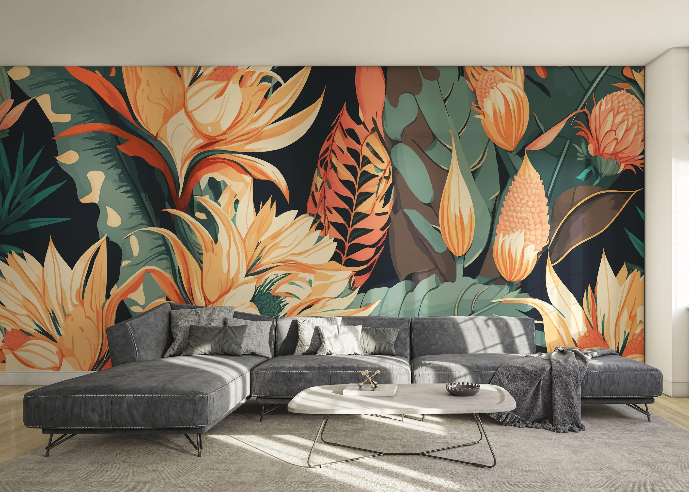 Fototapete Big Orange Plant mockup 0