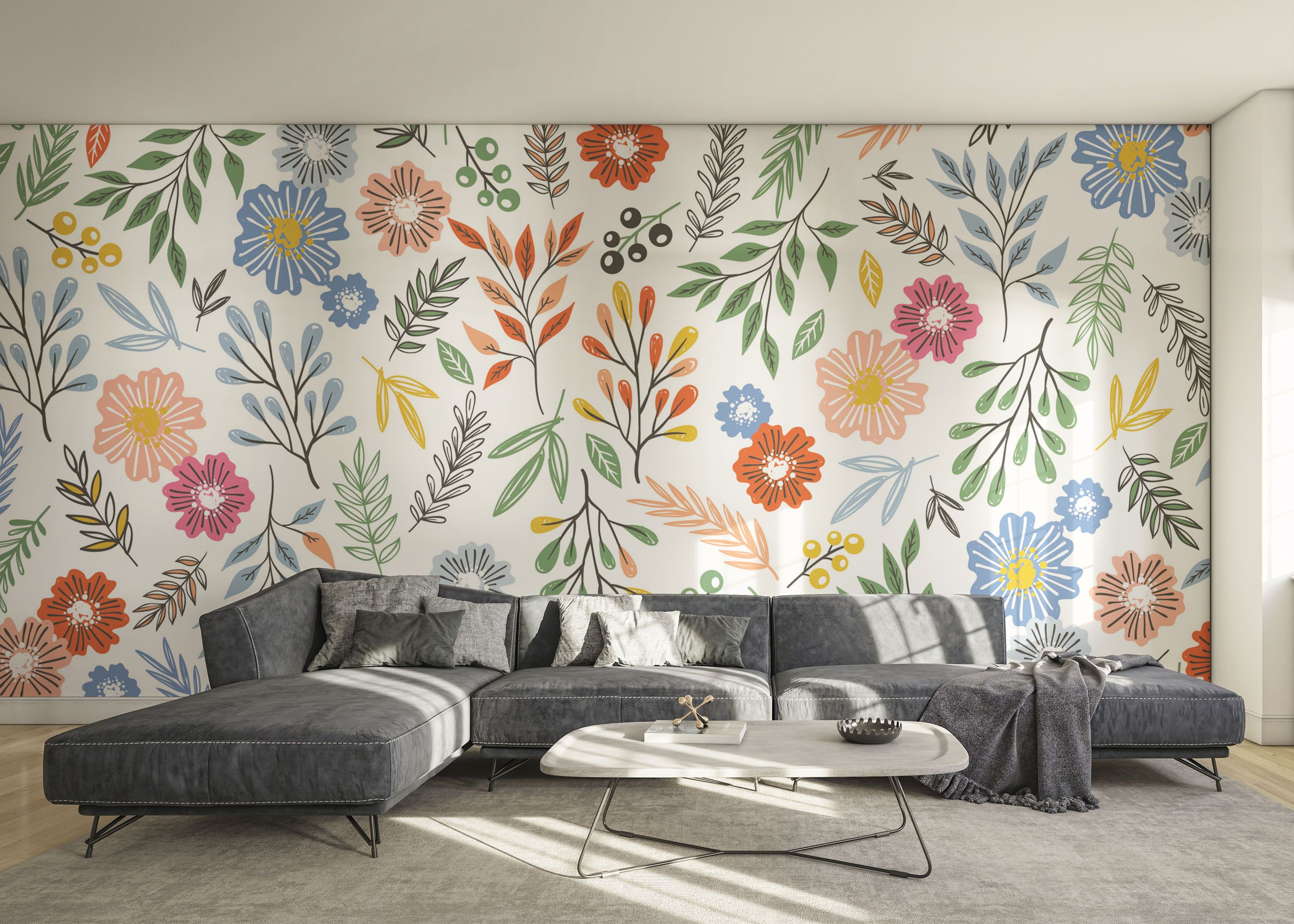 Colored Flower Pattern mockup 0