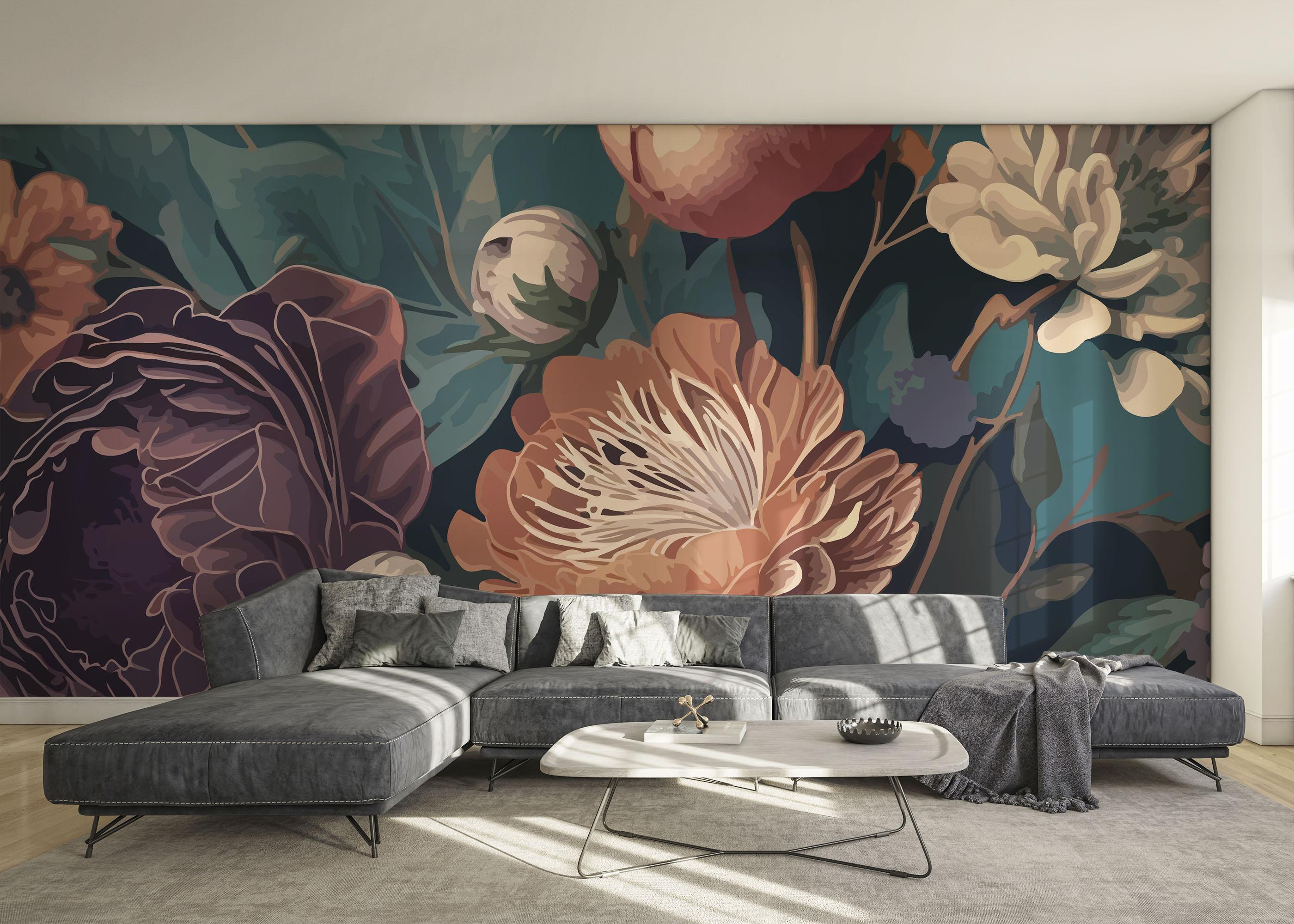 Fototapete Dark Orange Peony mockup 0