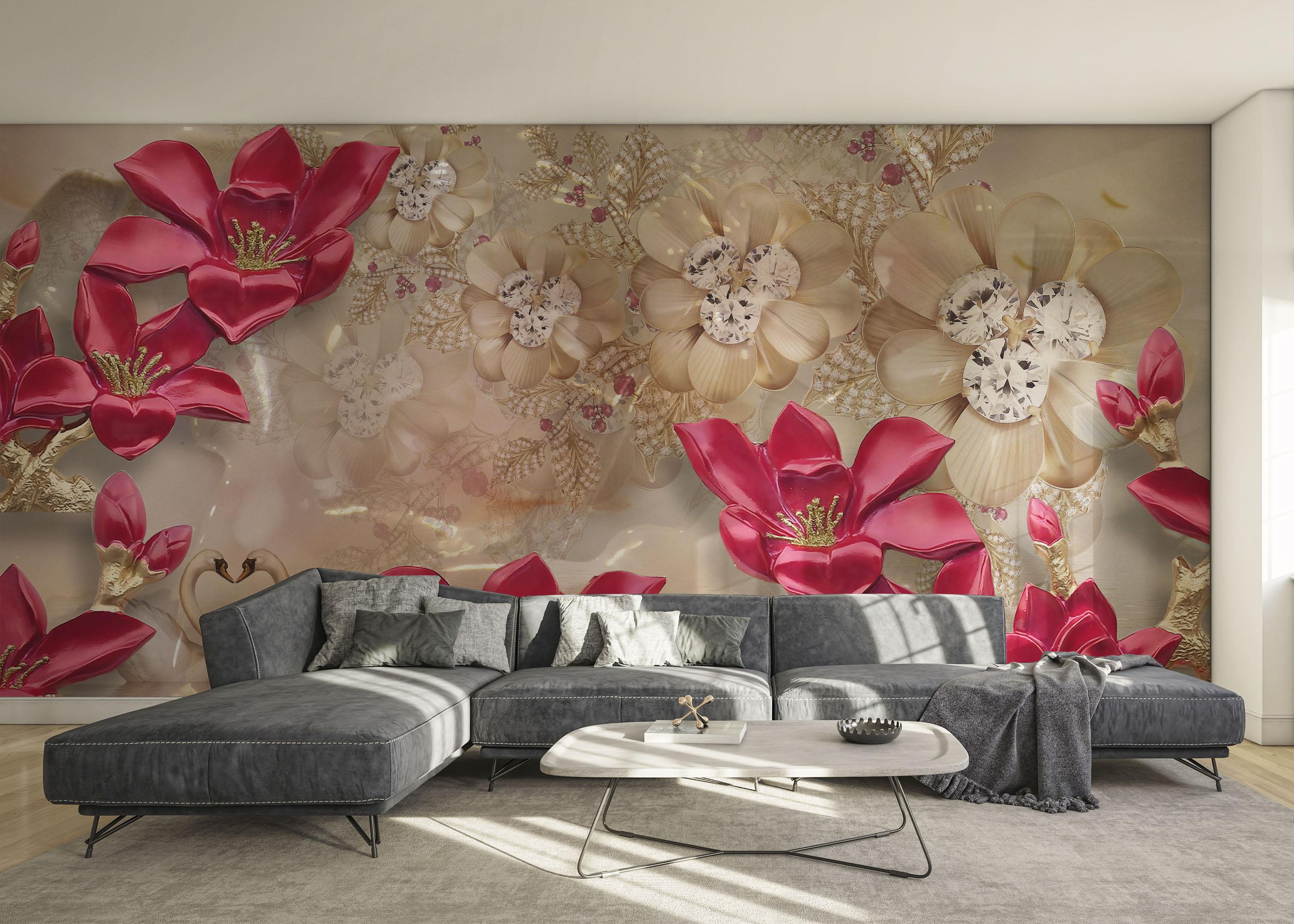 Fototapete Diamond Flowers mockup 0