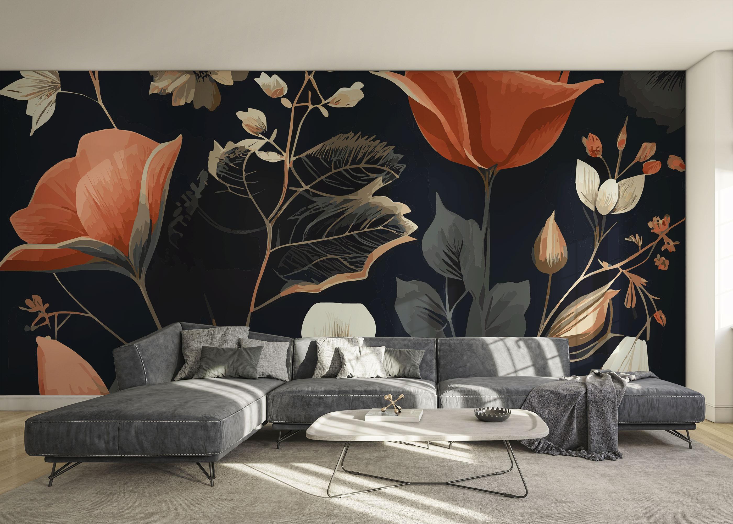 Fototapete Grey Leaf Tulip mockup 0