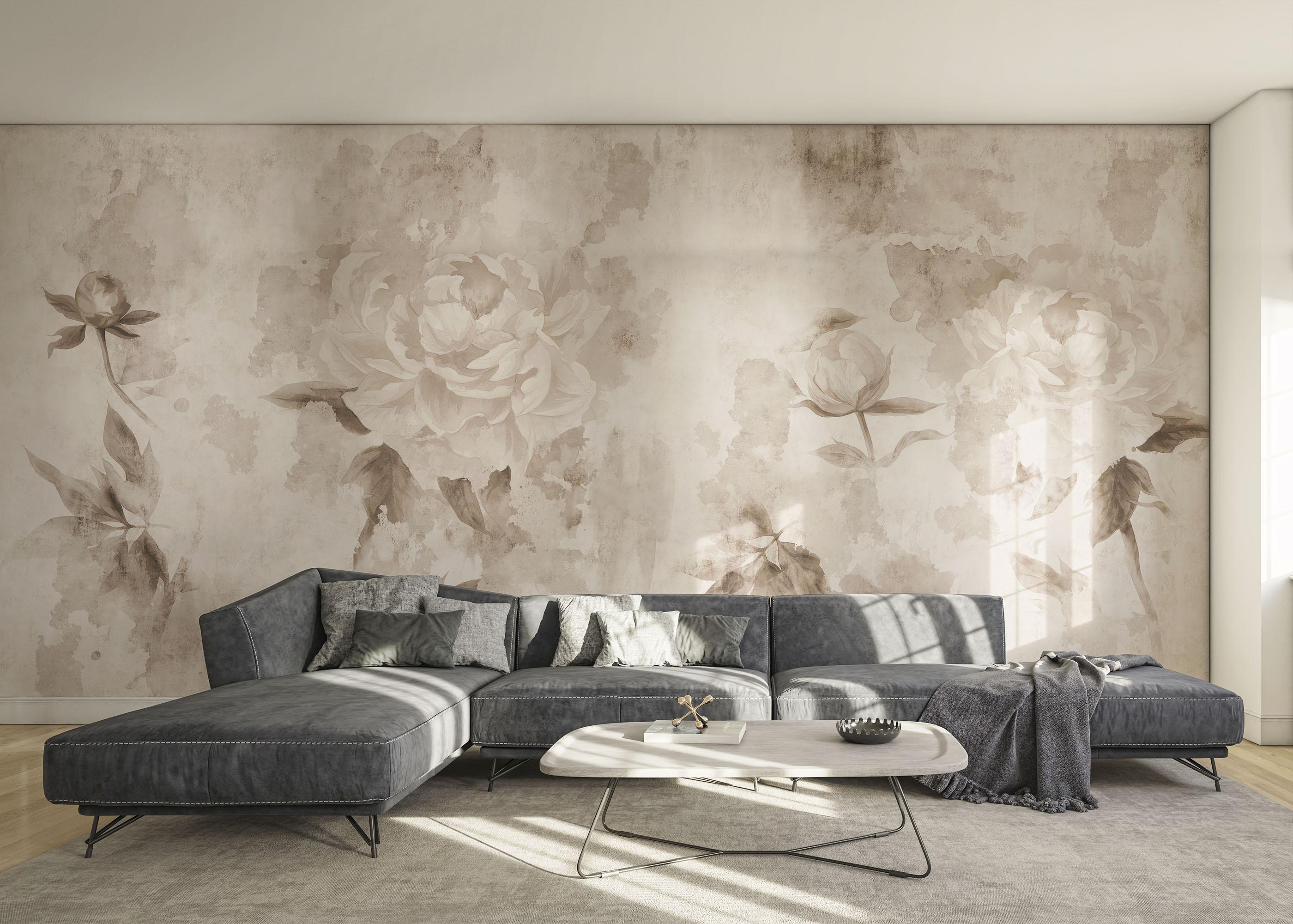 Fototapete Vintage Peonies mockup 0