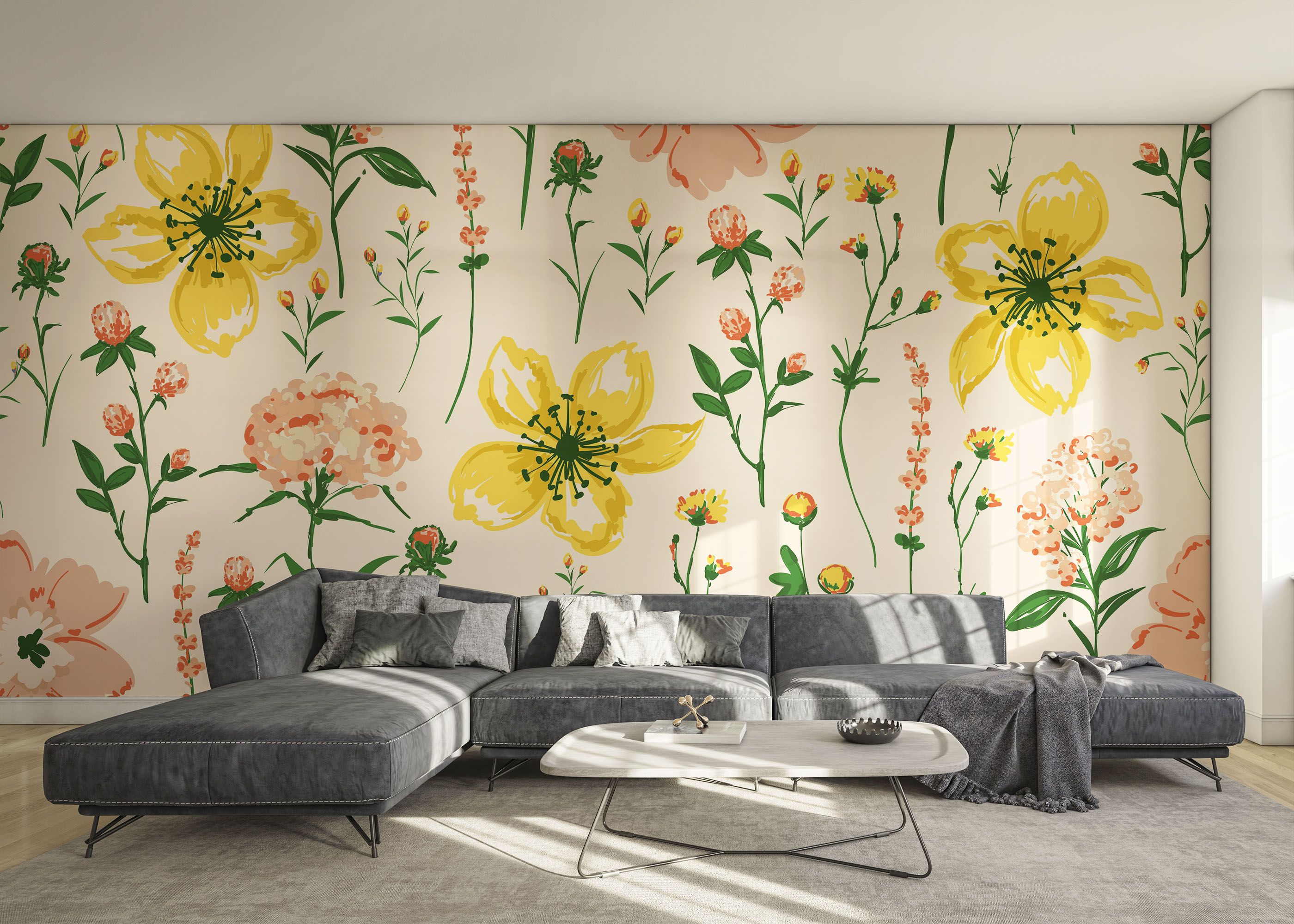 Yellow Pink Flower mockup 0