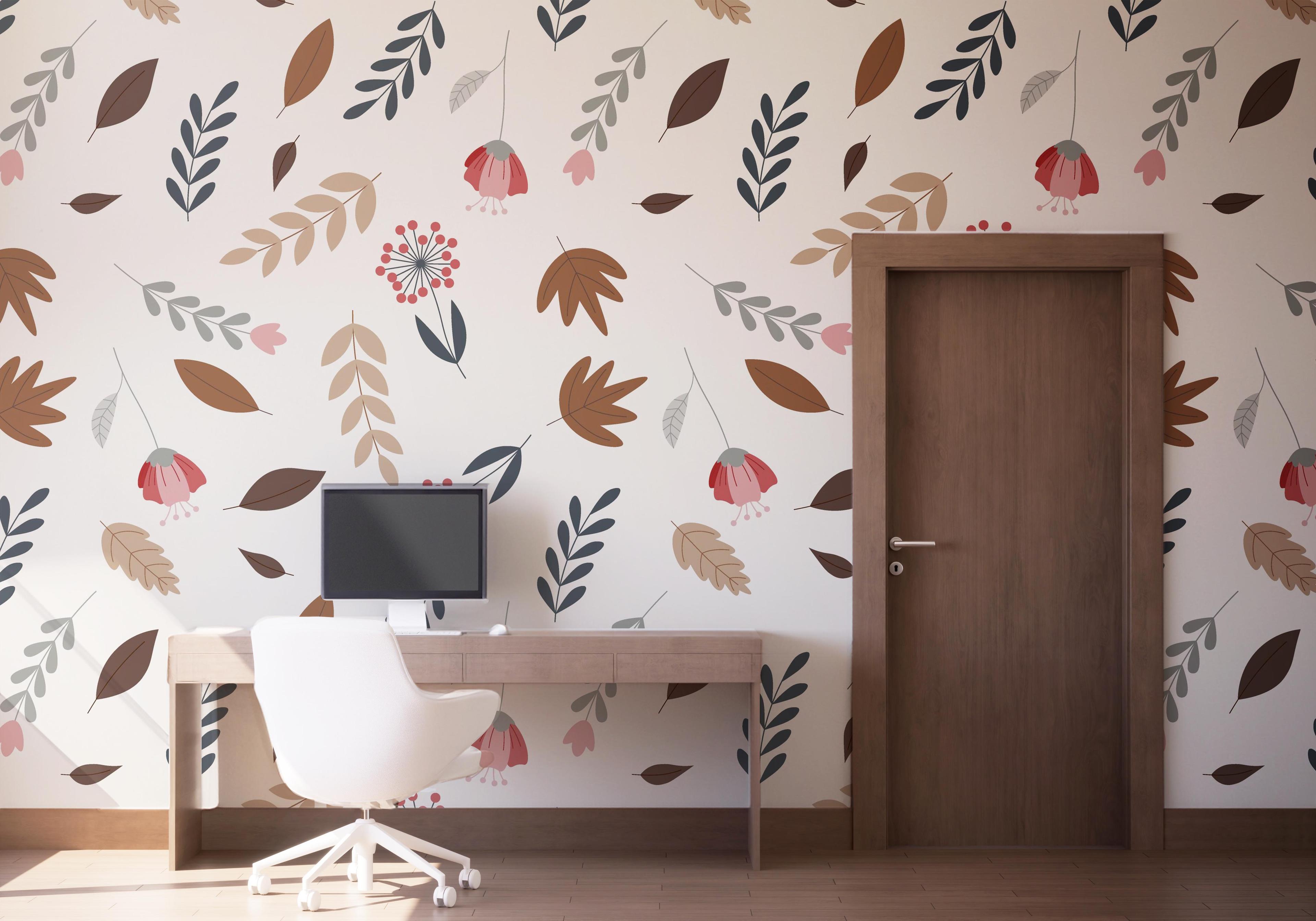 Fototapete Autumn Pattern Plant mockup 1