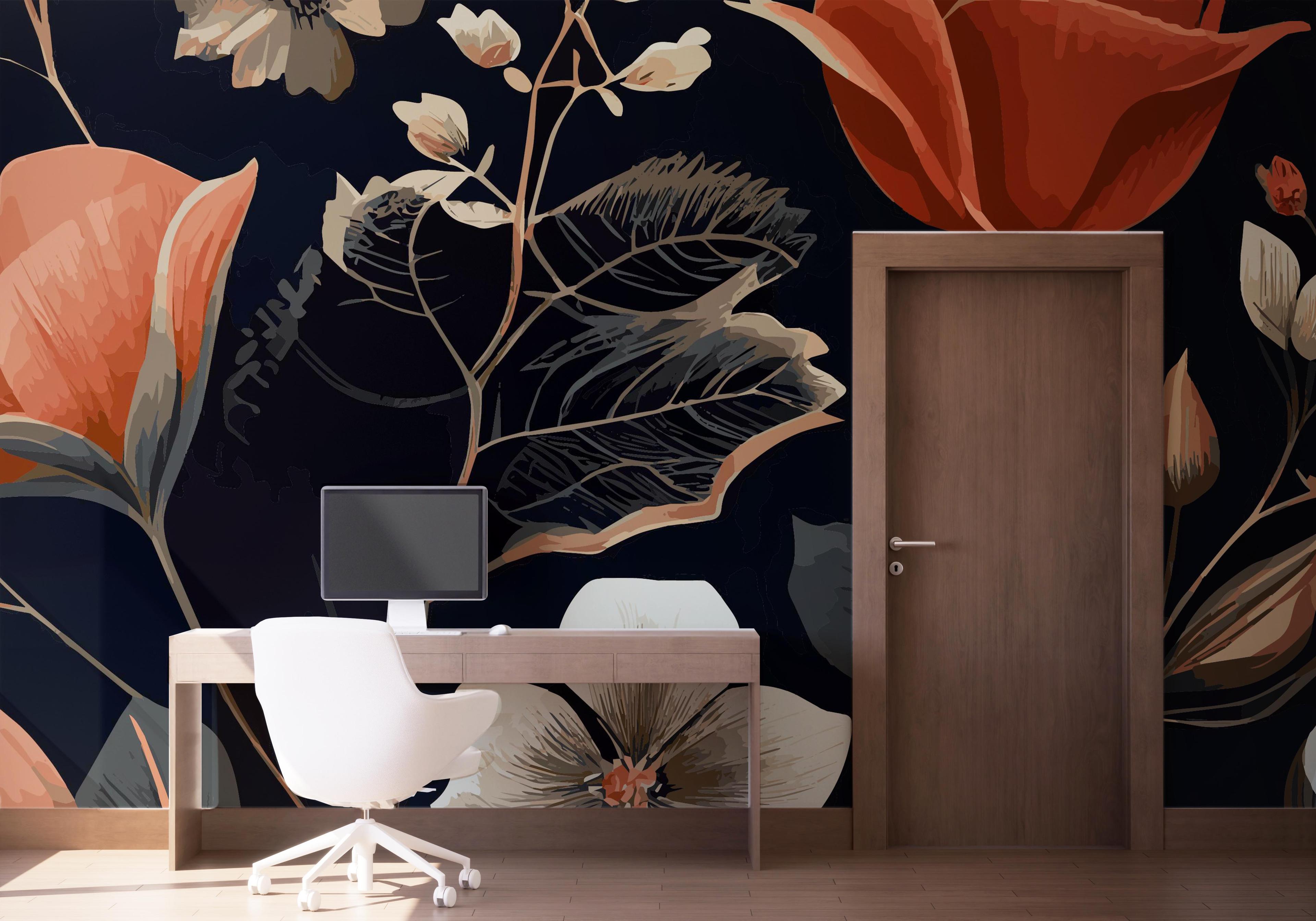 Fototapete Grey Leaf Tulip mockup 1