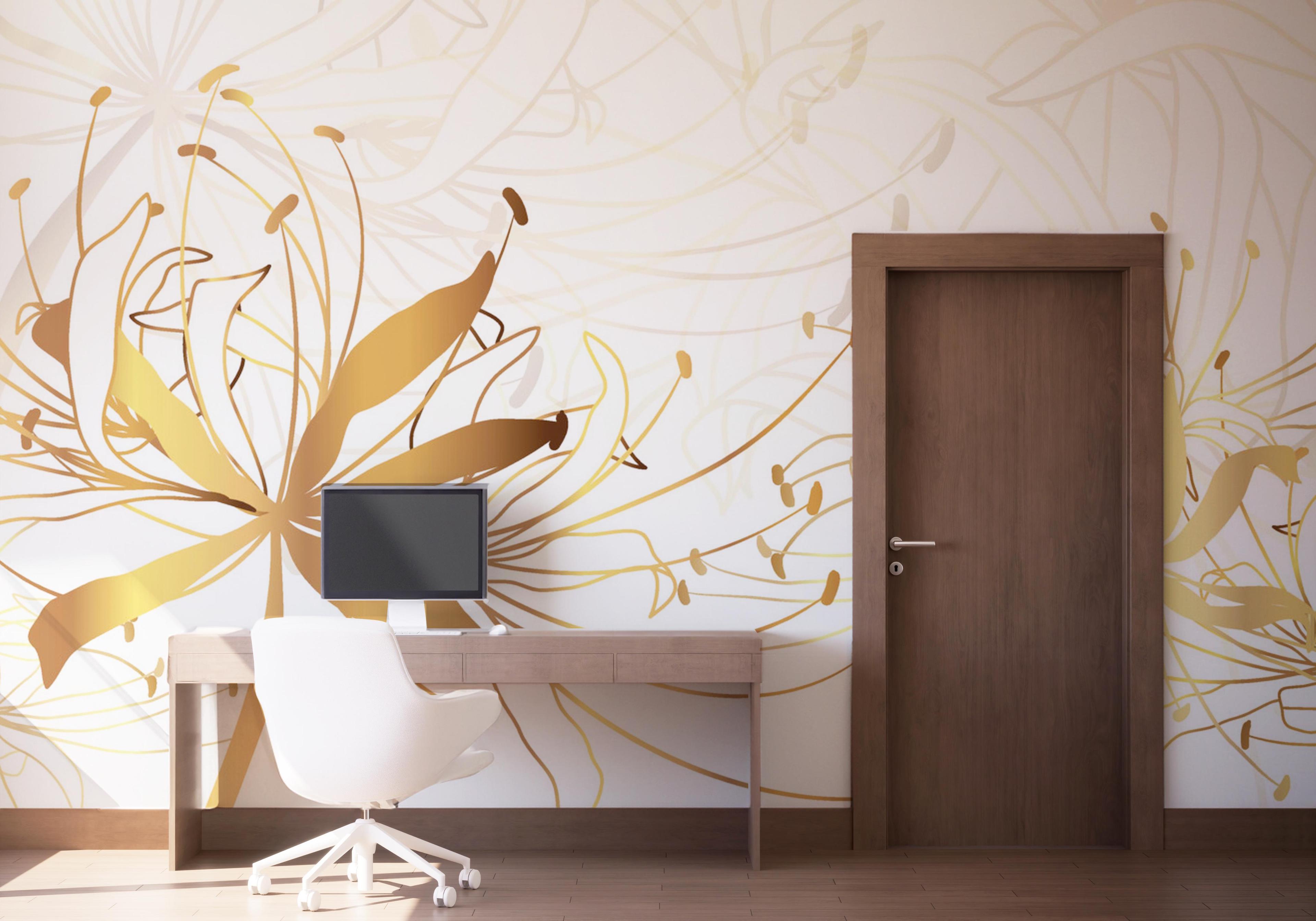 Fototapete Luxury Gold Floral mockup 1