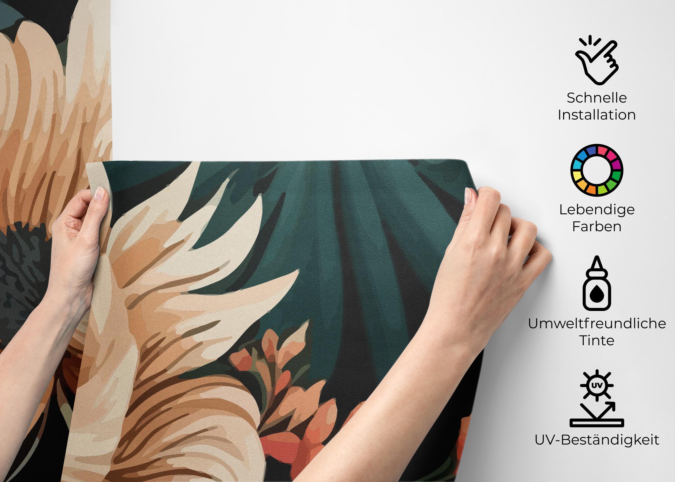 Fototapete Beautiful Cream Flower mockup 2