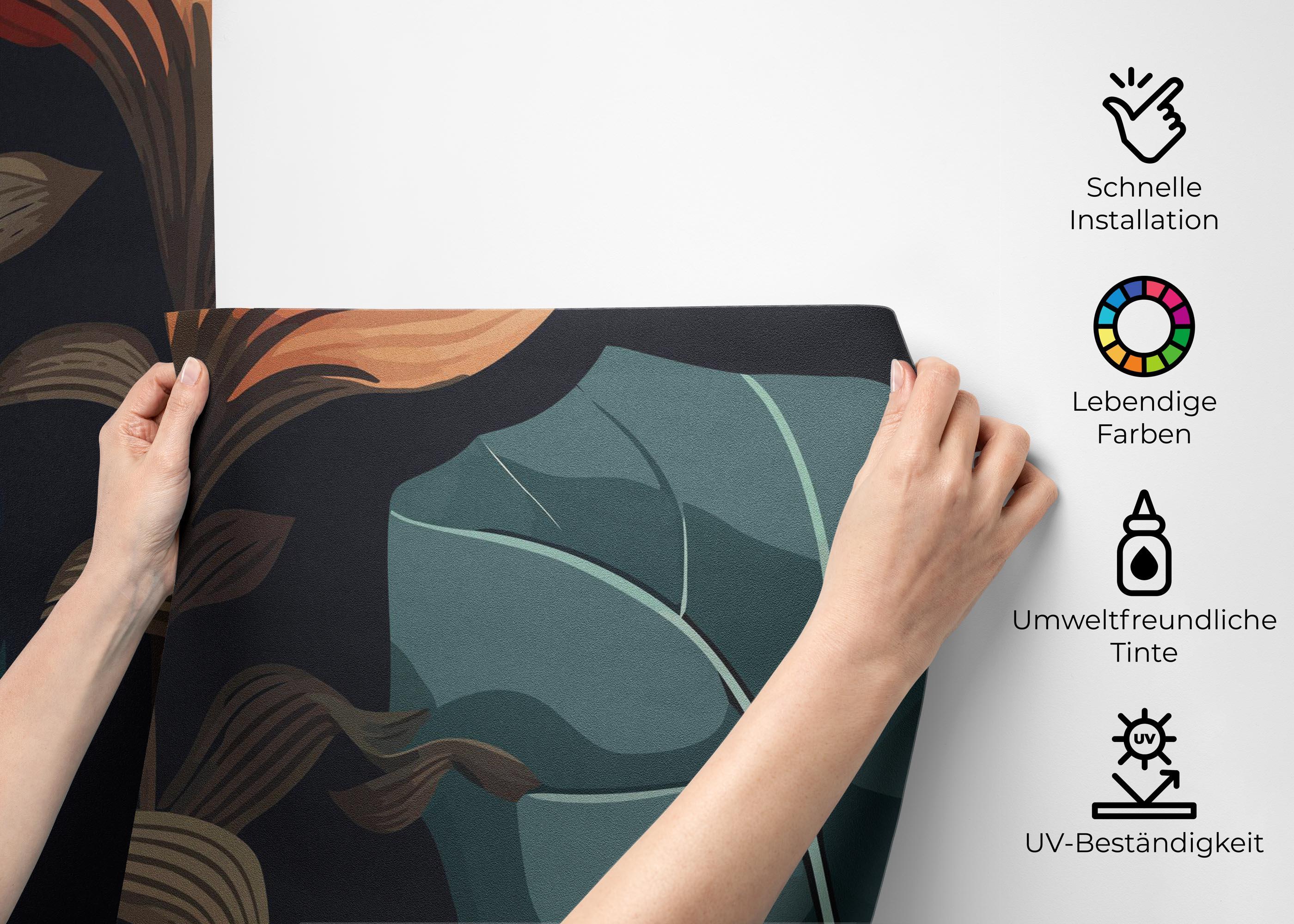 Fototapete Brown Orange Plants mockup 2