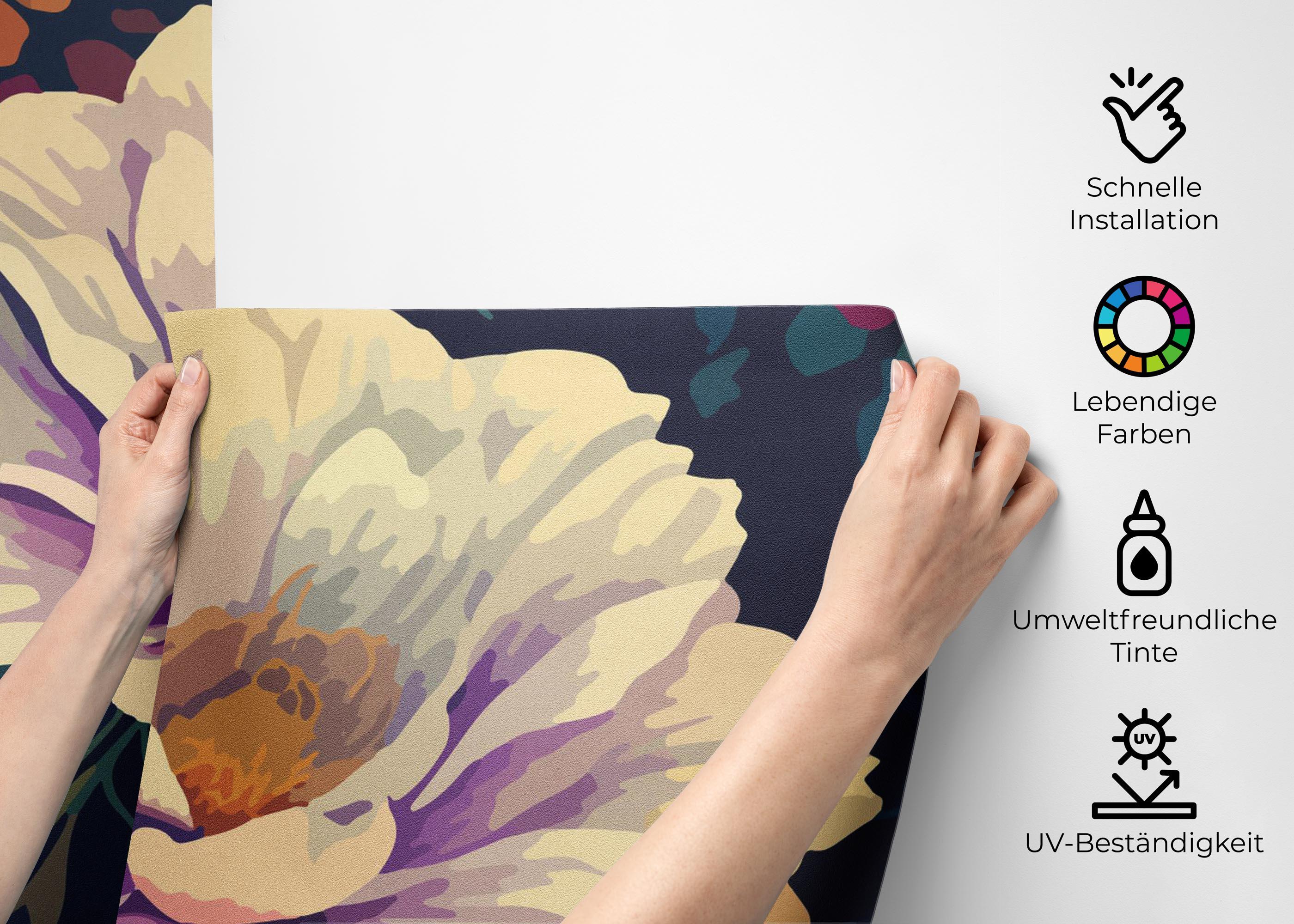 Fototapete Colorful Flowers Art mockup 2