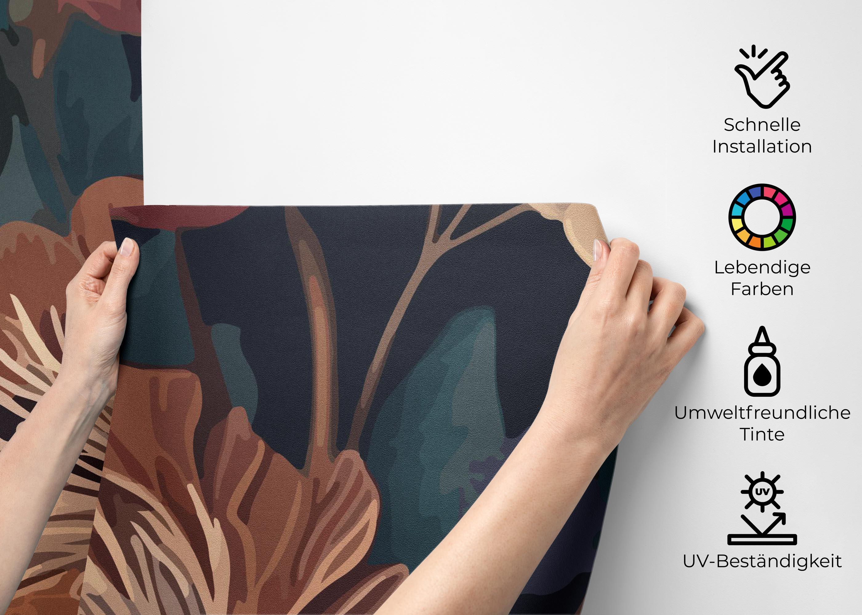 Fototapete Dark Orange Peony mockup 2