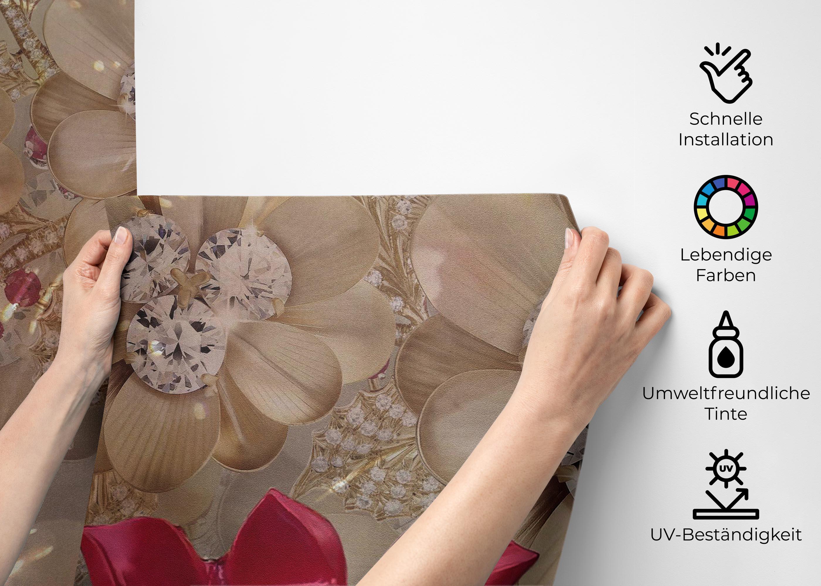 Fototapete Diamond Flowers mockup 2