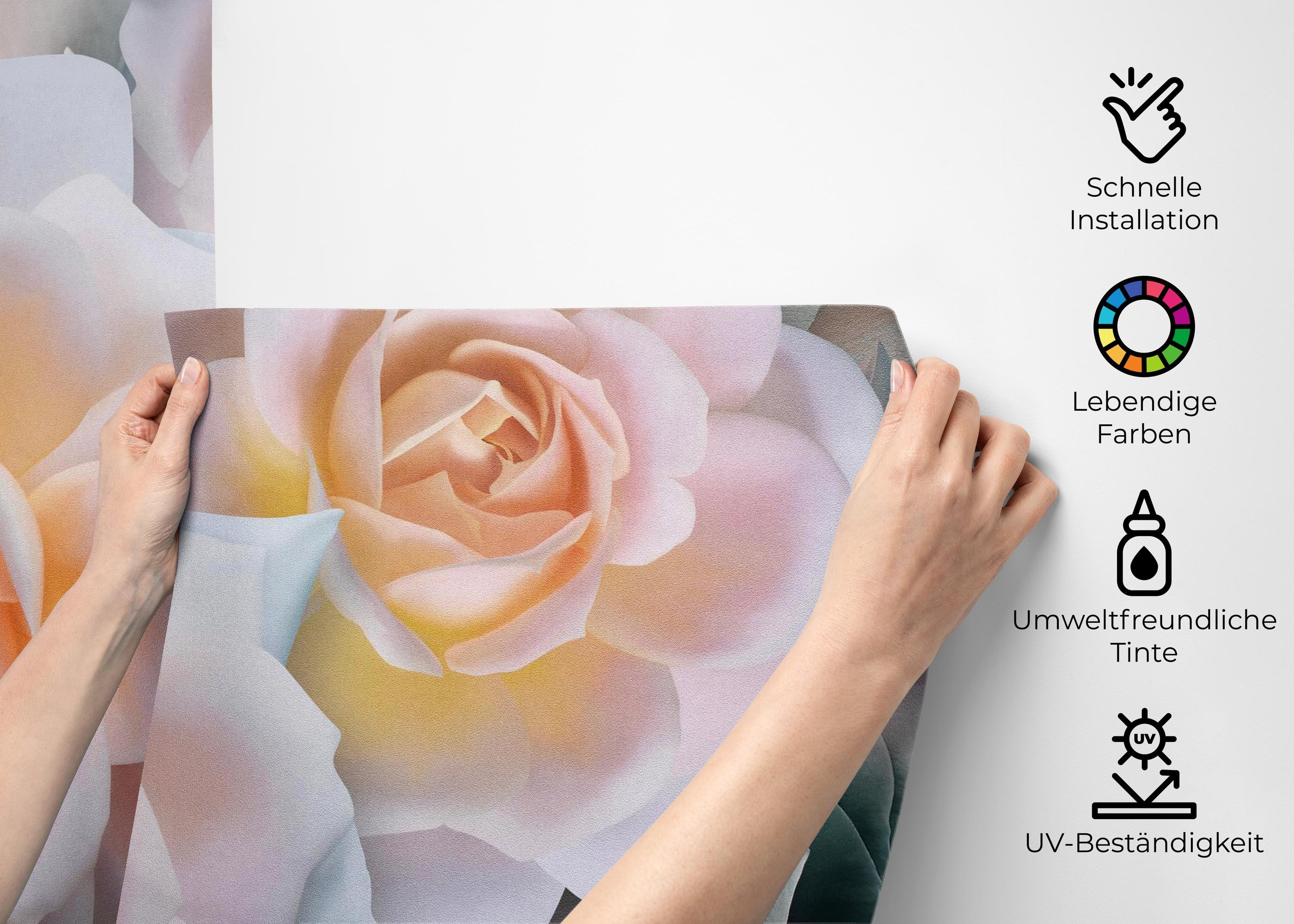 Fototapete Marzipan Rose mockup 2