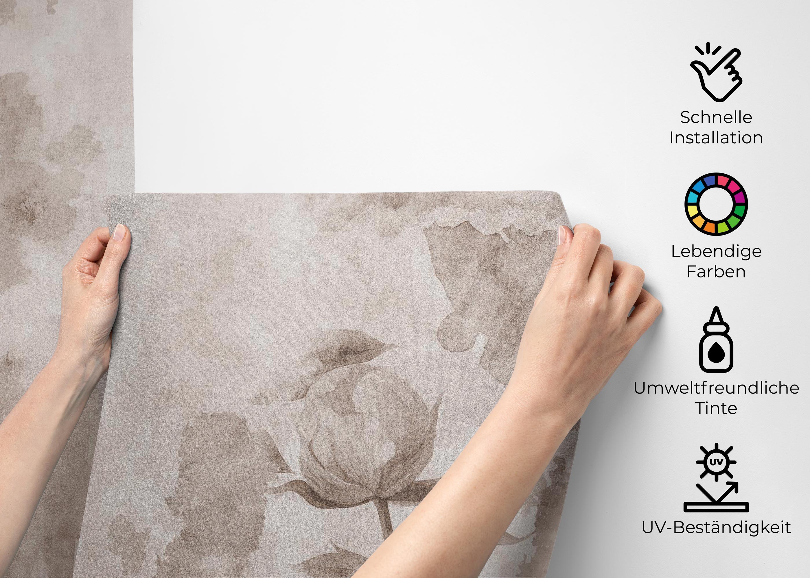 Fototapete Vintage Peonies mockup 2