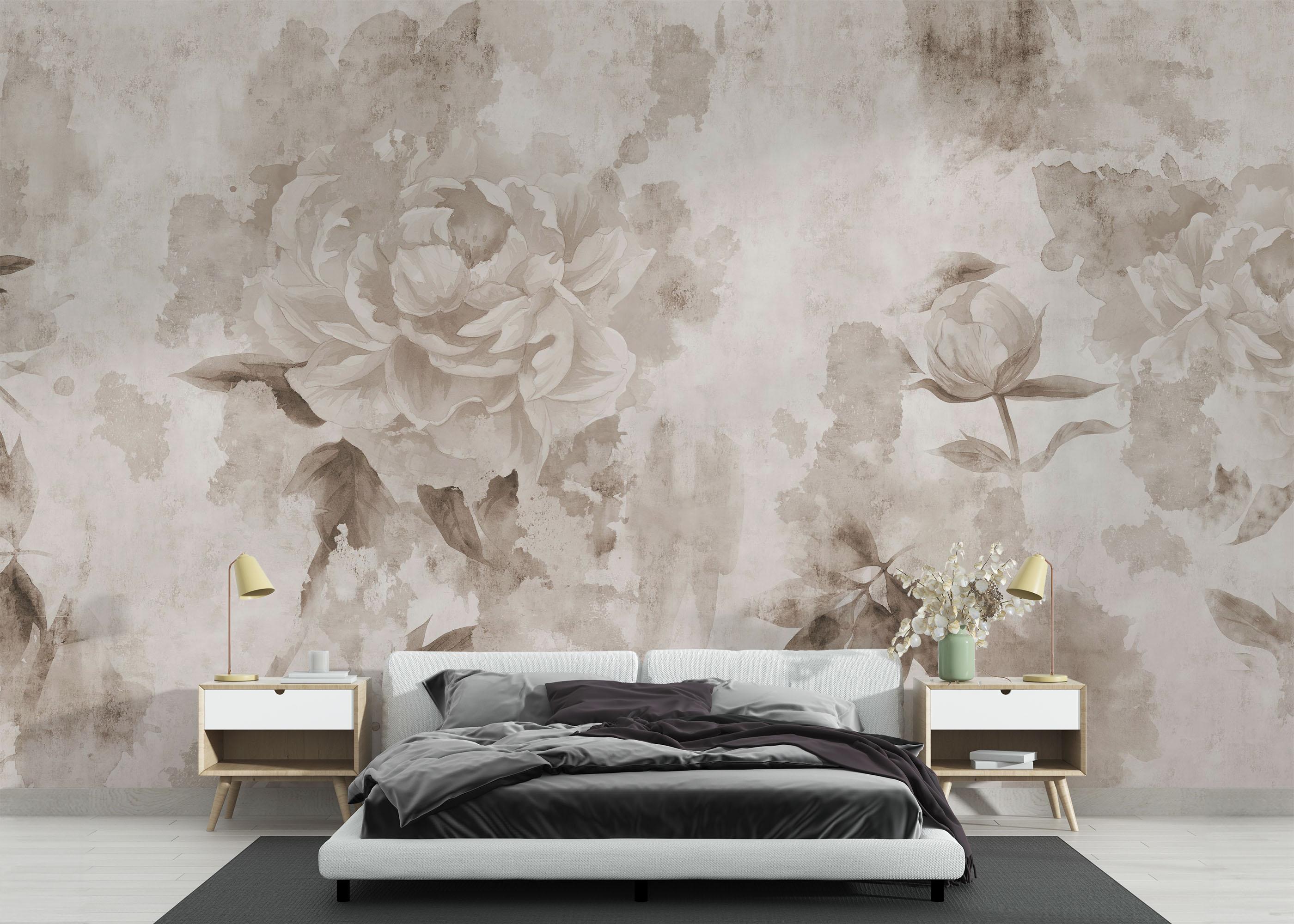 Fototapete Vintage Peonies mockup 3